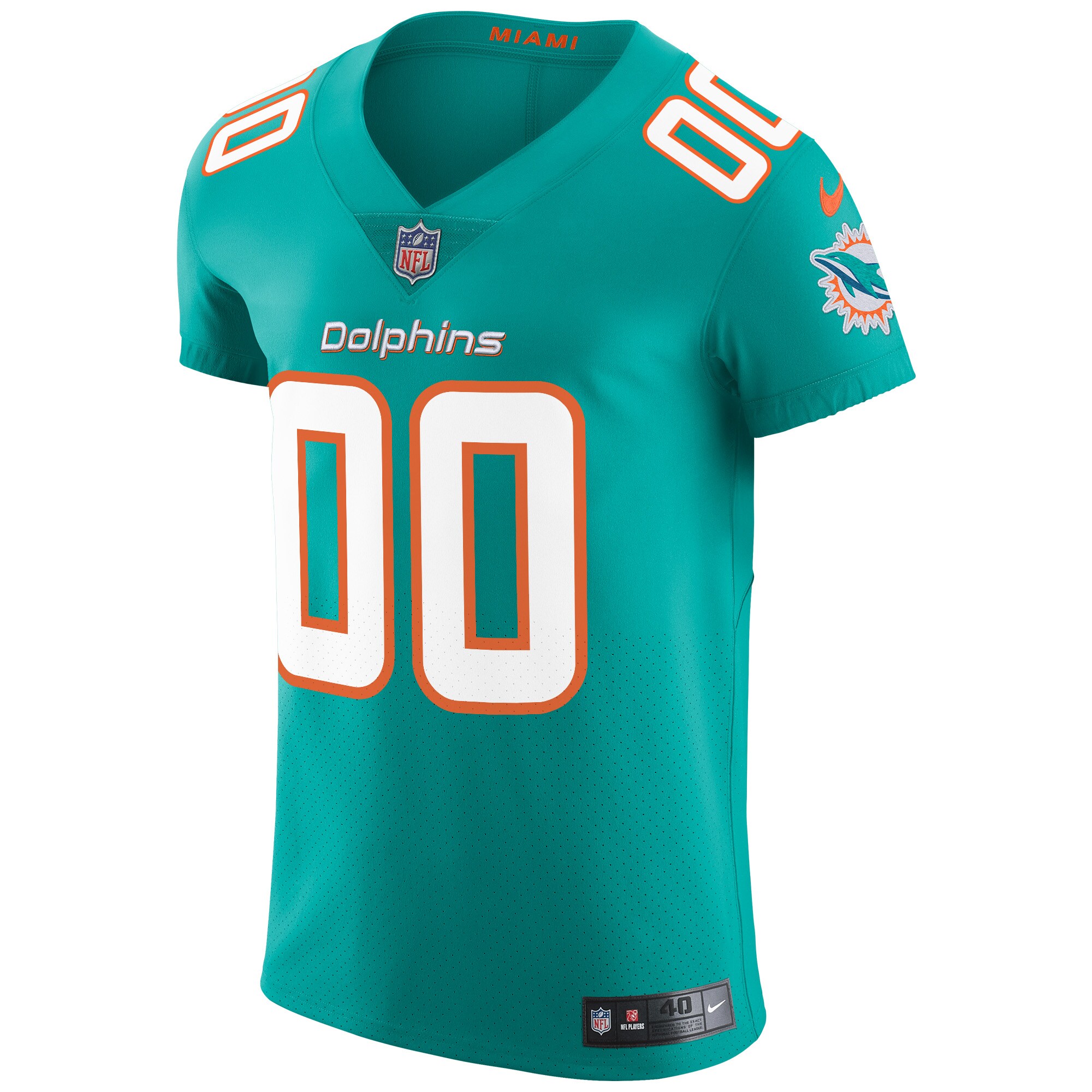 Miami DolphinsVapor Untouchable Elite Custom Jersey - Aqua