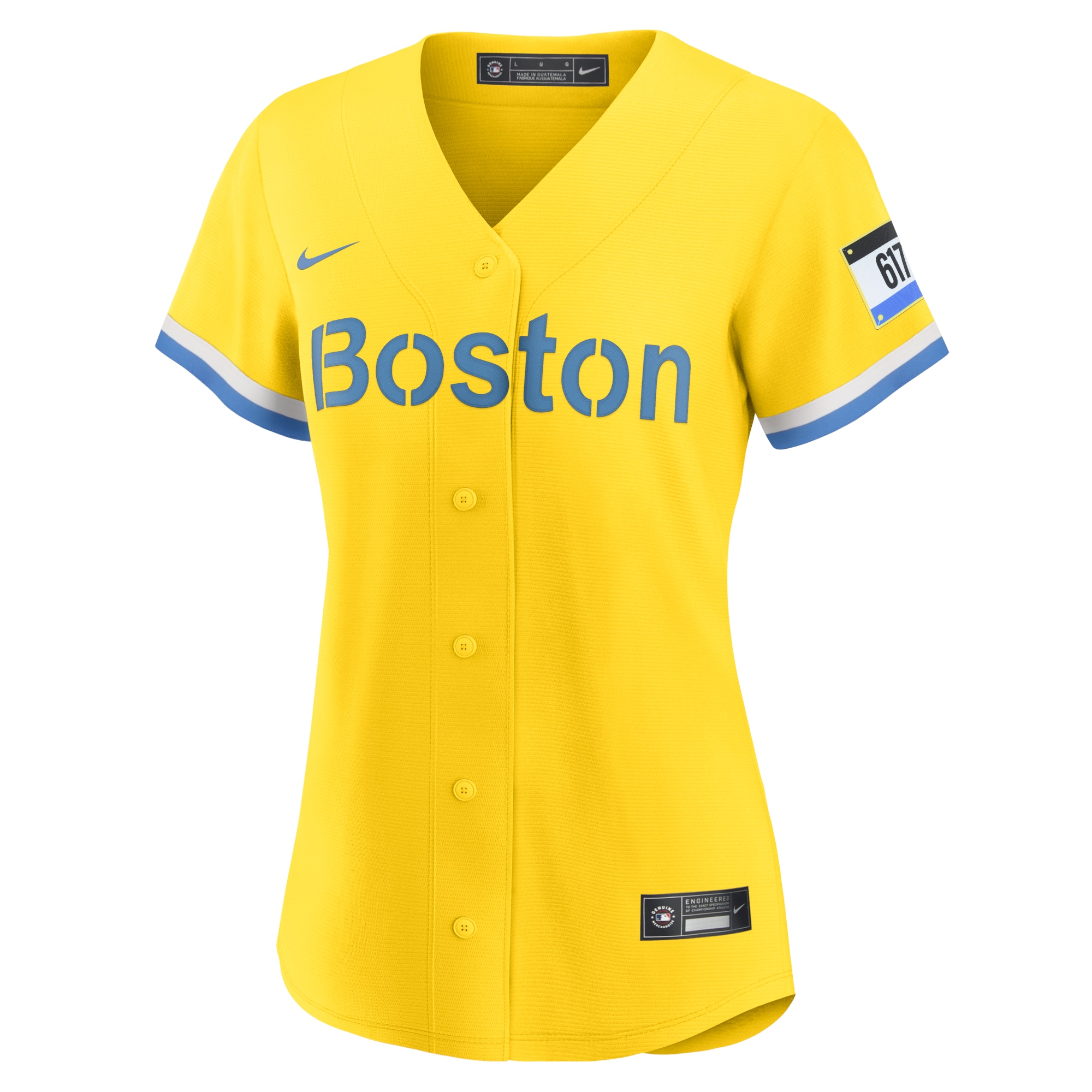 Boston Red Sox Women's City Connect Replica Jersey - Gold/Light Blue