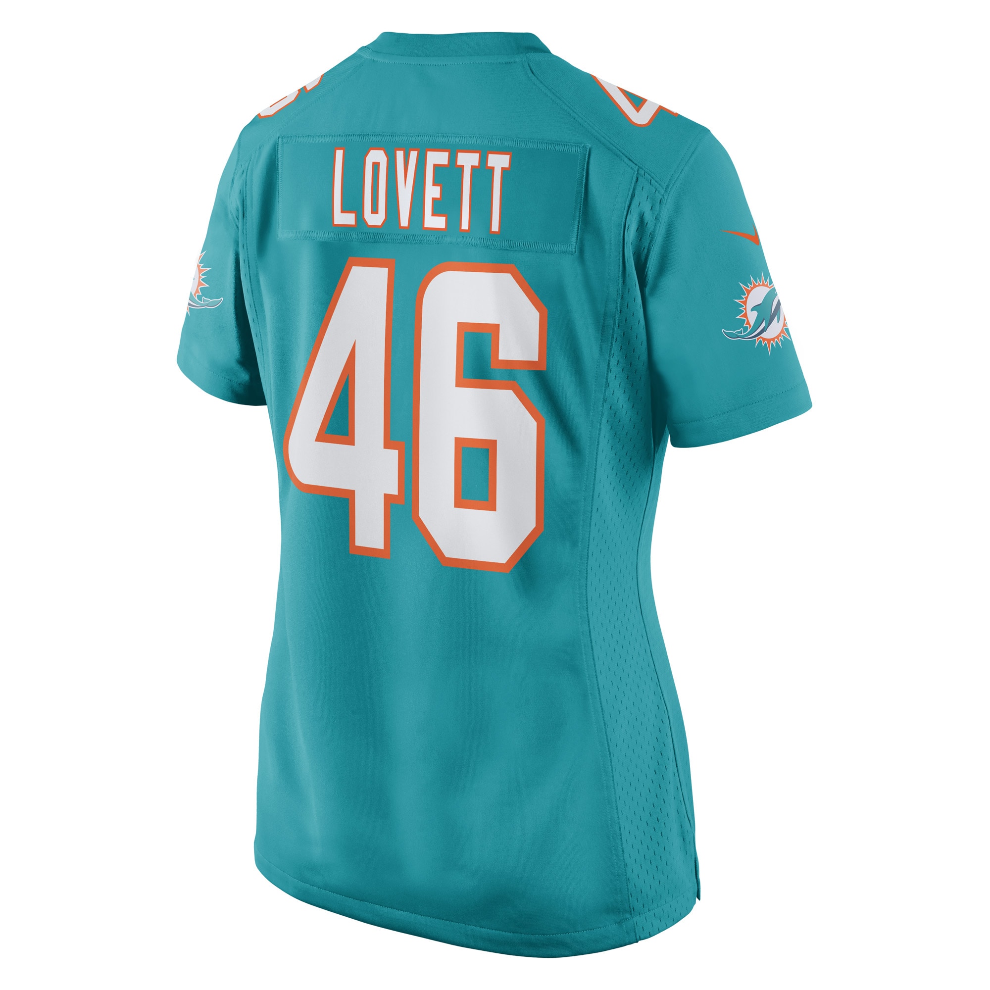 John Lovett Miami Dolphins Women's Game Player Jersey - Aqua