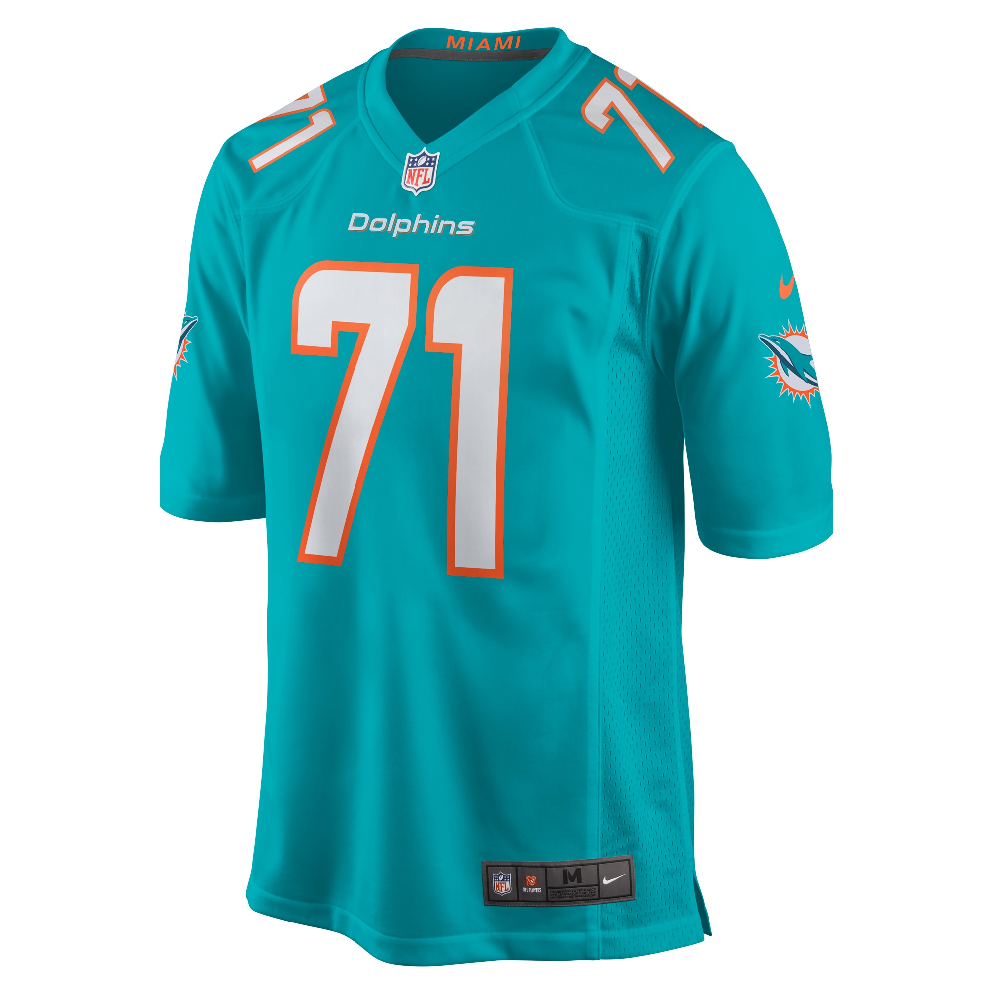 Brandon Shell Miami DolphinsHome Game Player Jersey - Aqua