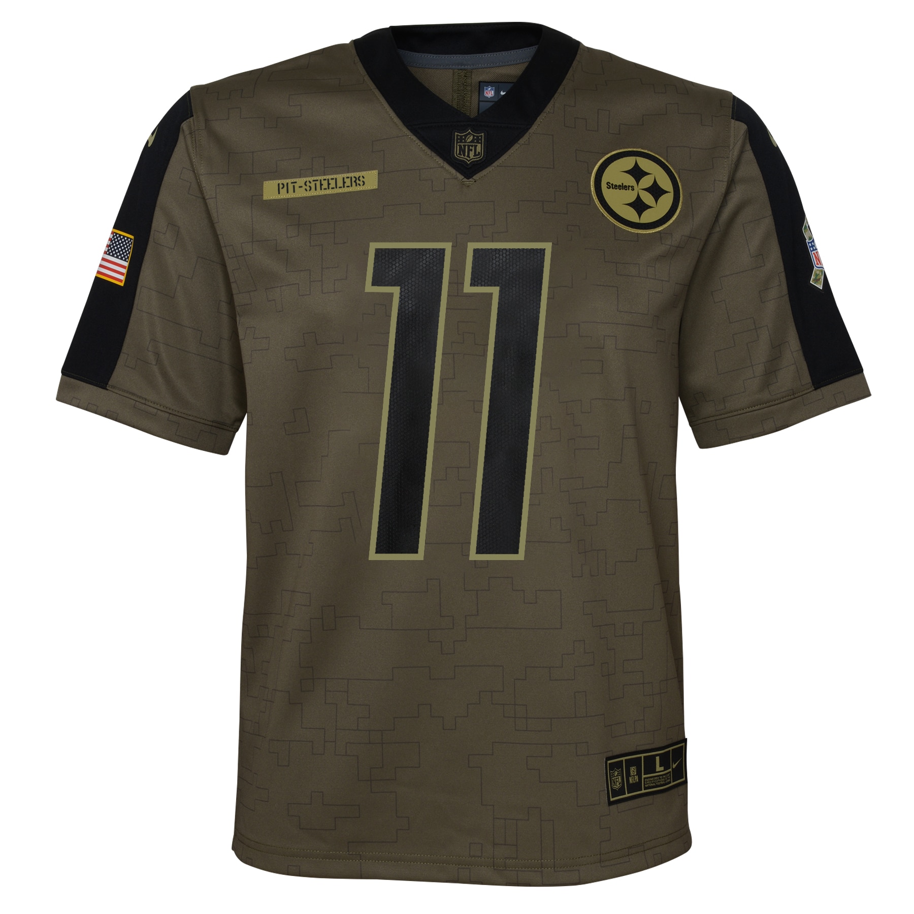 Chase Claypool Pittsburgh SteelersYouth 2021 Salute To Service Game Jersey - Olive