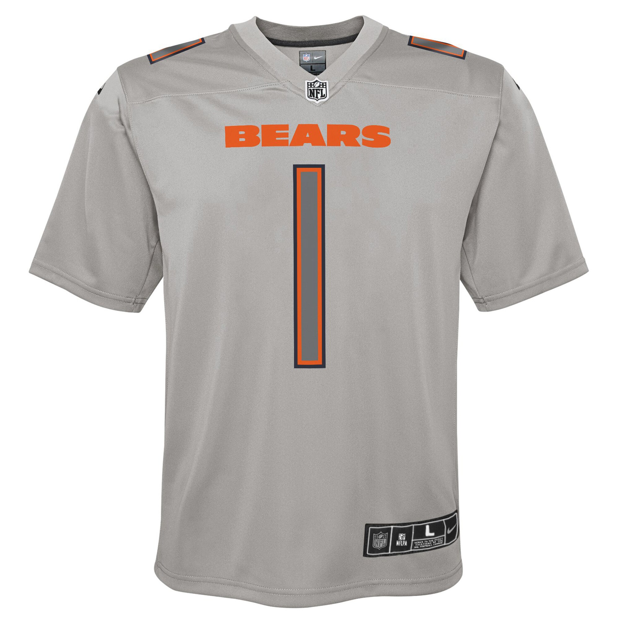 Justin Fields Chicago BearsYouth Atmosphere Game Jersey - Gray