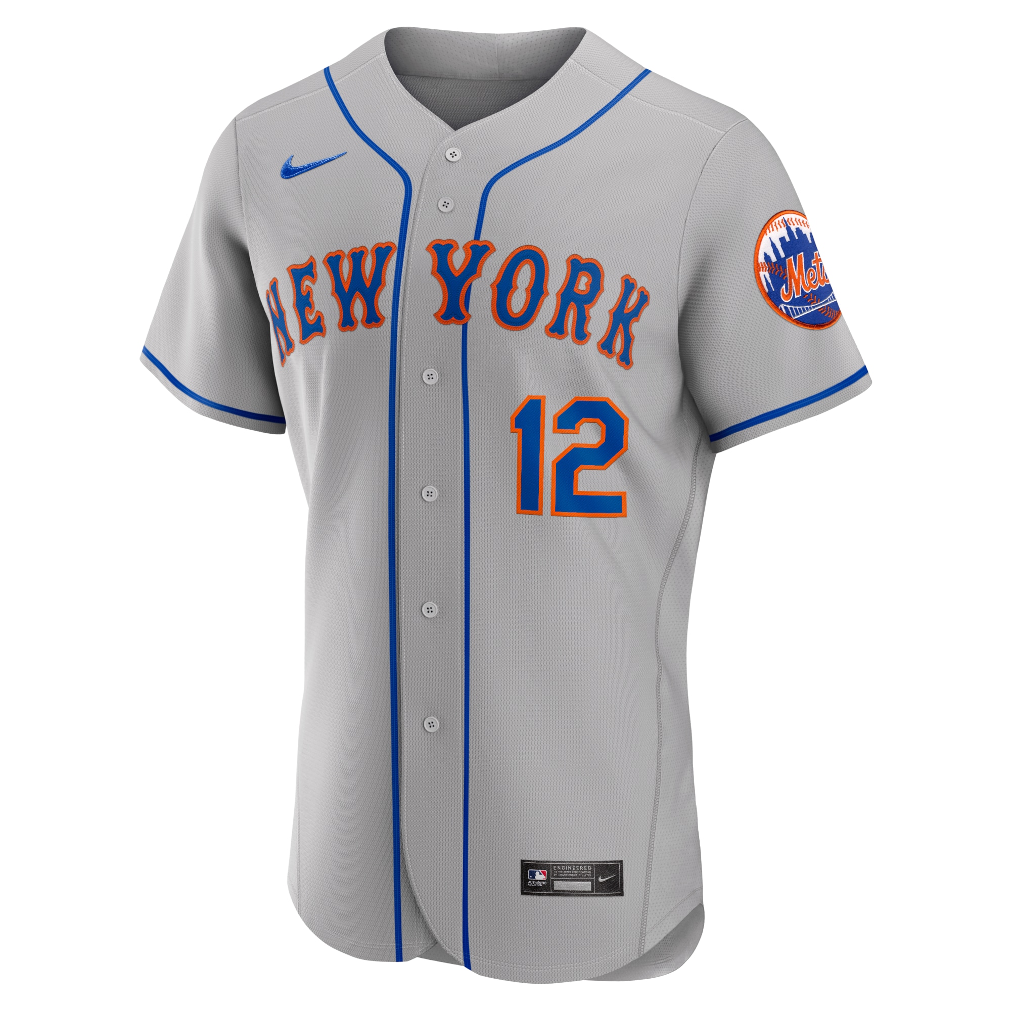 Francisco Lindor New York MetsRoad Authentic Player Jersey - Gray