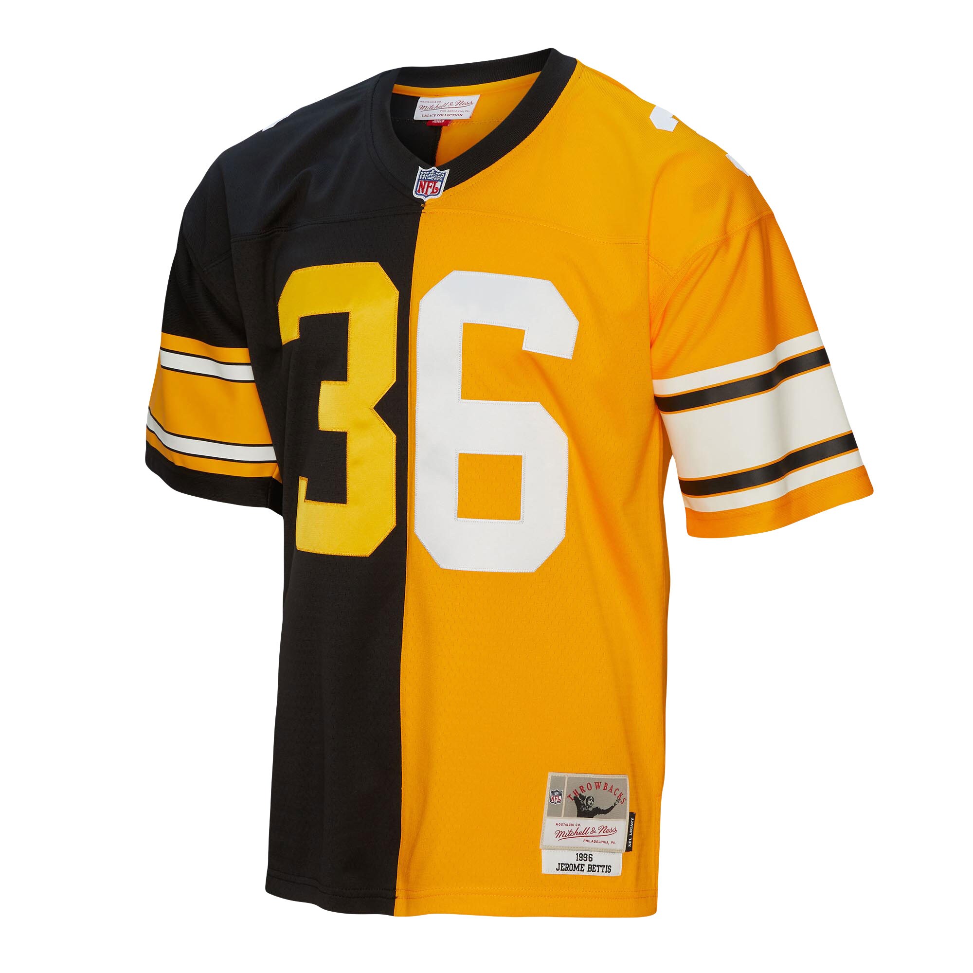 Jerome Bettis Pittsburgh Steelers Mitchell & Ness 1996 Split Legacy Replica Jersey - Black/Gold