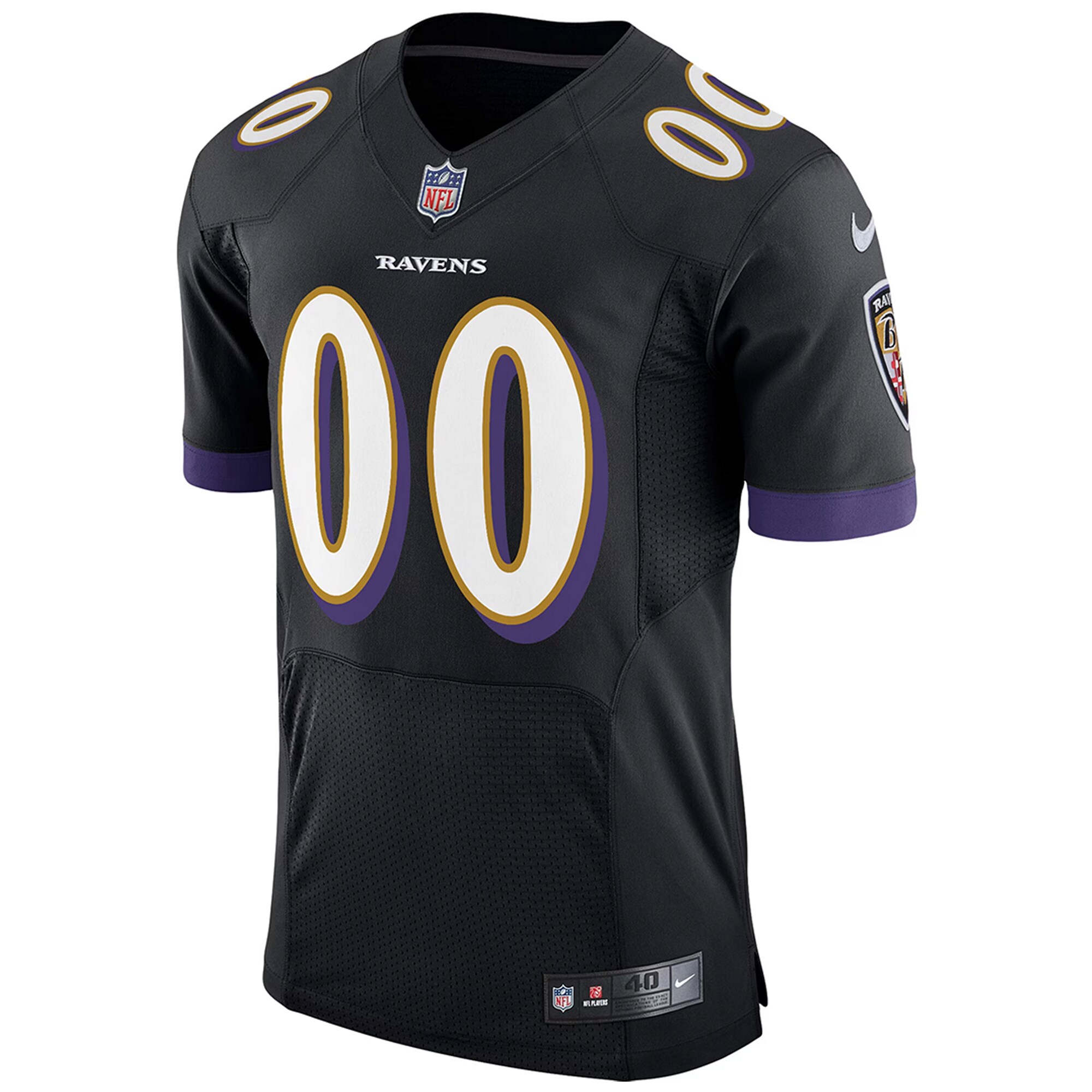 Baltimore RavensSpeed Machine Elite Custom Jersey - Black
