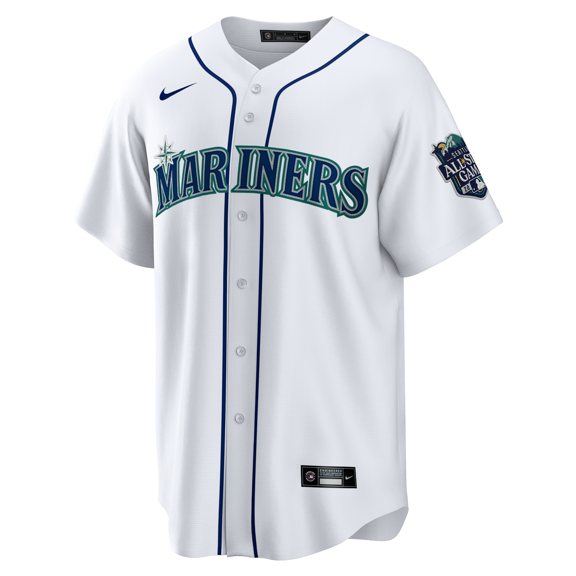 Seattle MarinersHome 2023 MLB All-Star Game Patch Replica Player Jersey - White