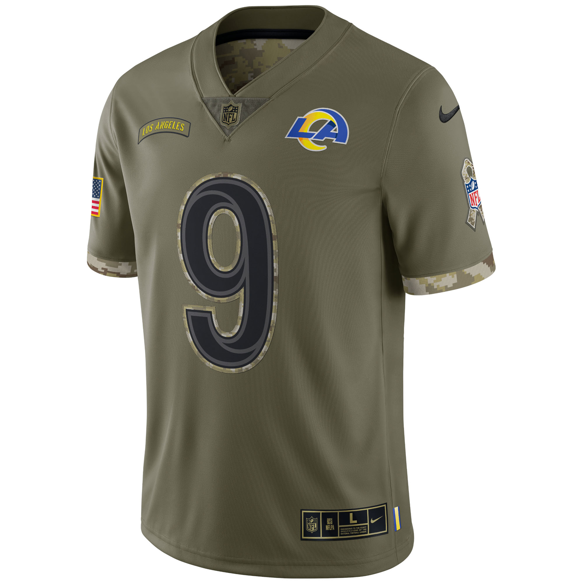 Matthew Stafford Los Angeles Rams2022 Salute To Service Limited Jersey - Olive