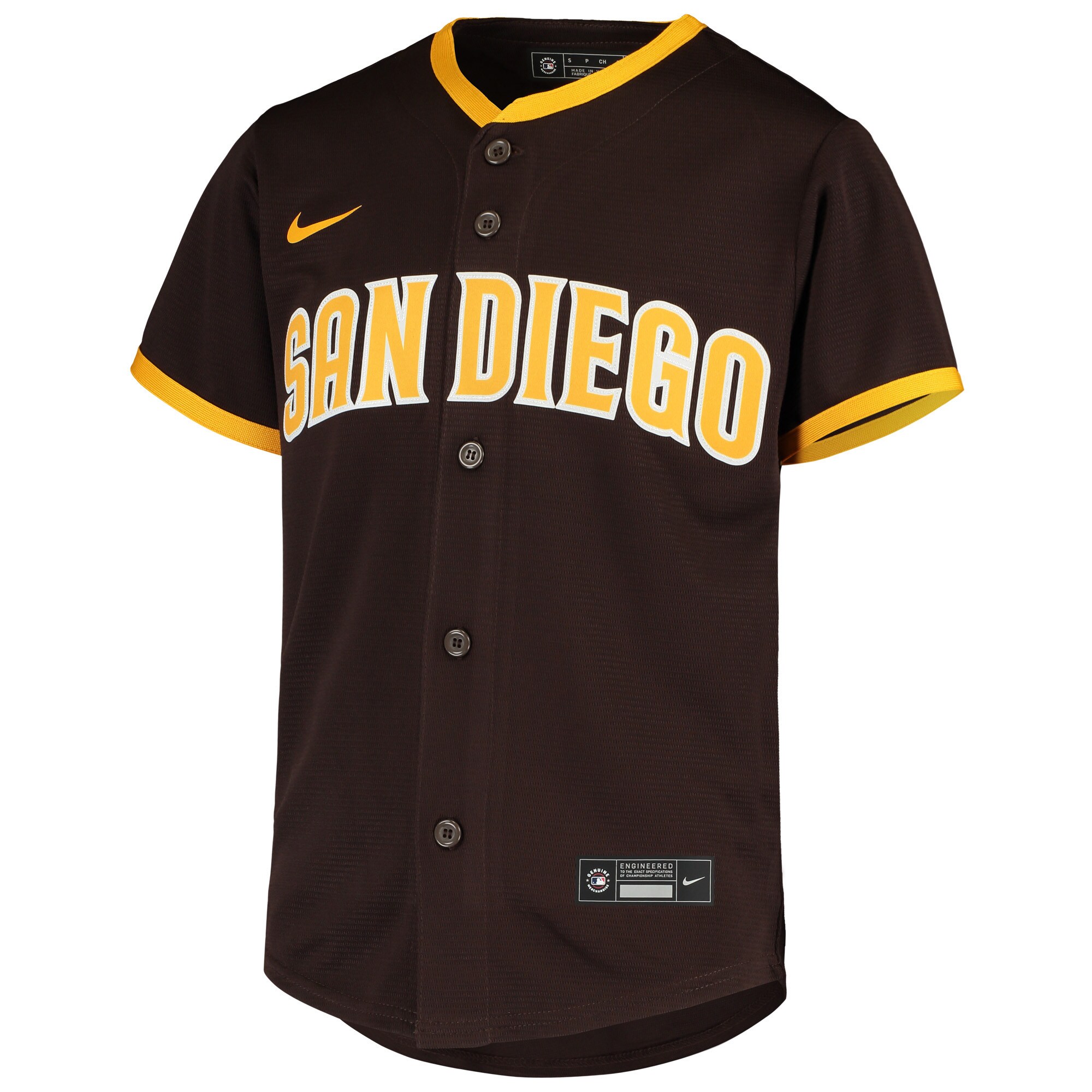 San Diego PadresYouth Road Replica Team Jersey - Brown