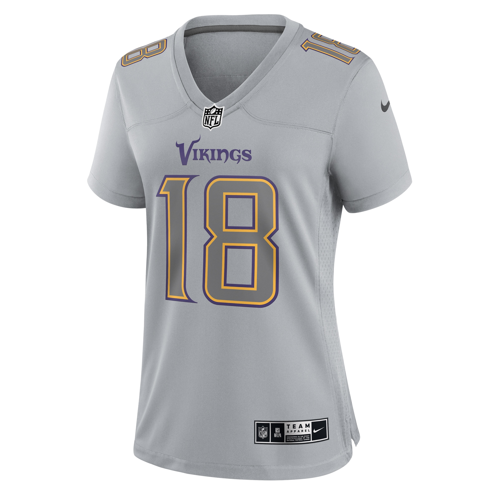 Justin Jefferson Minnesota Vikings Women's Atmosphere Fashion Game Jersey - Gray