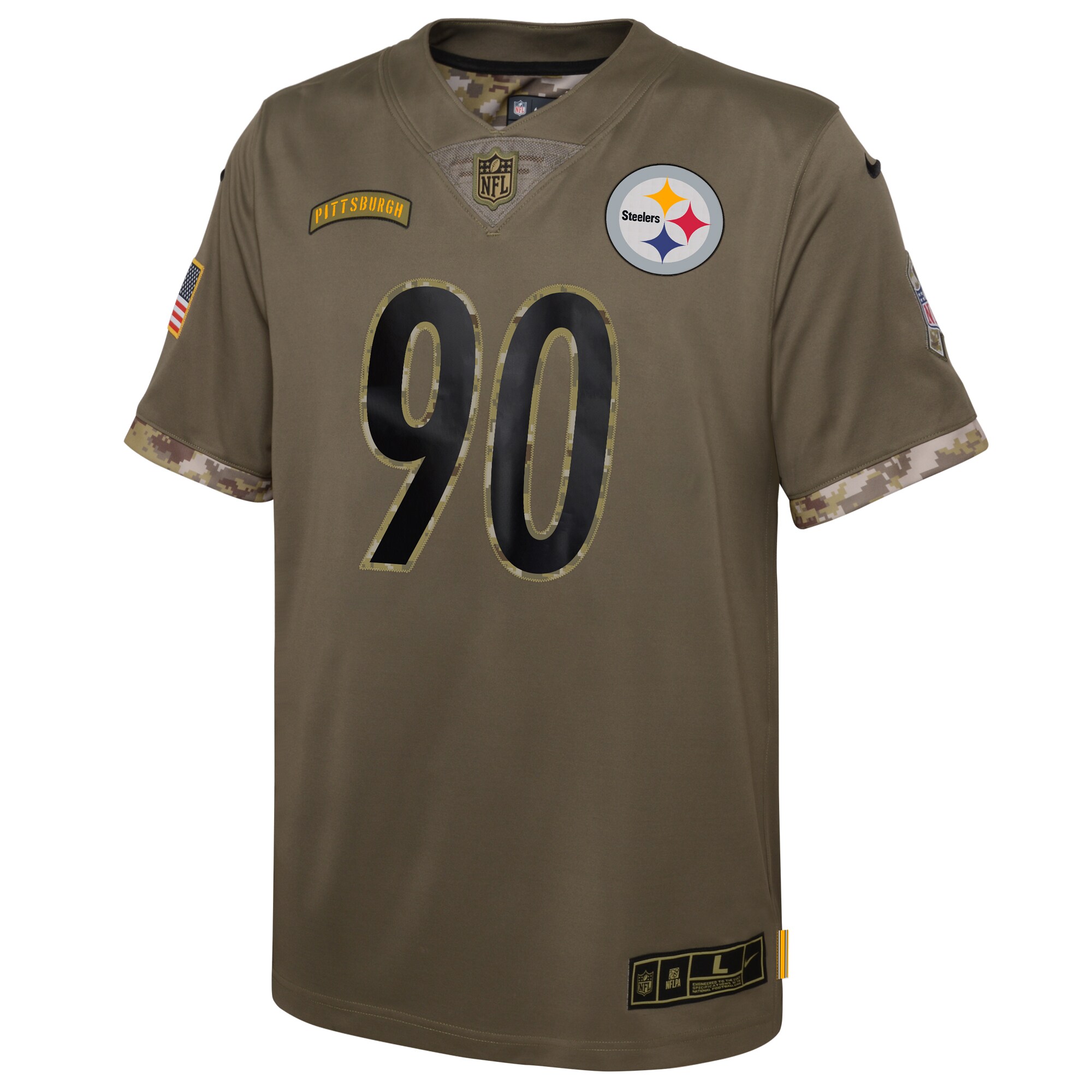 Pittsburgh SteelersYouth 2022 Salute To Service Player Limited Jersey - Olive