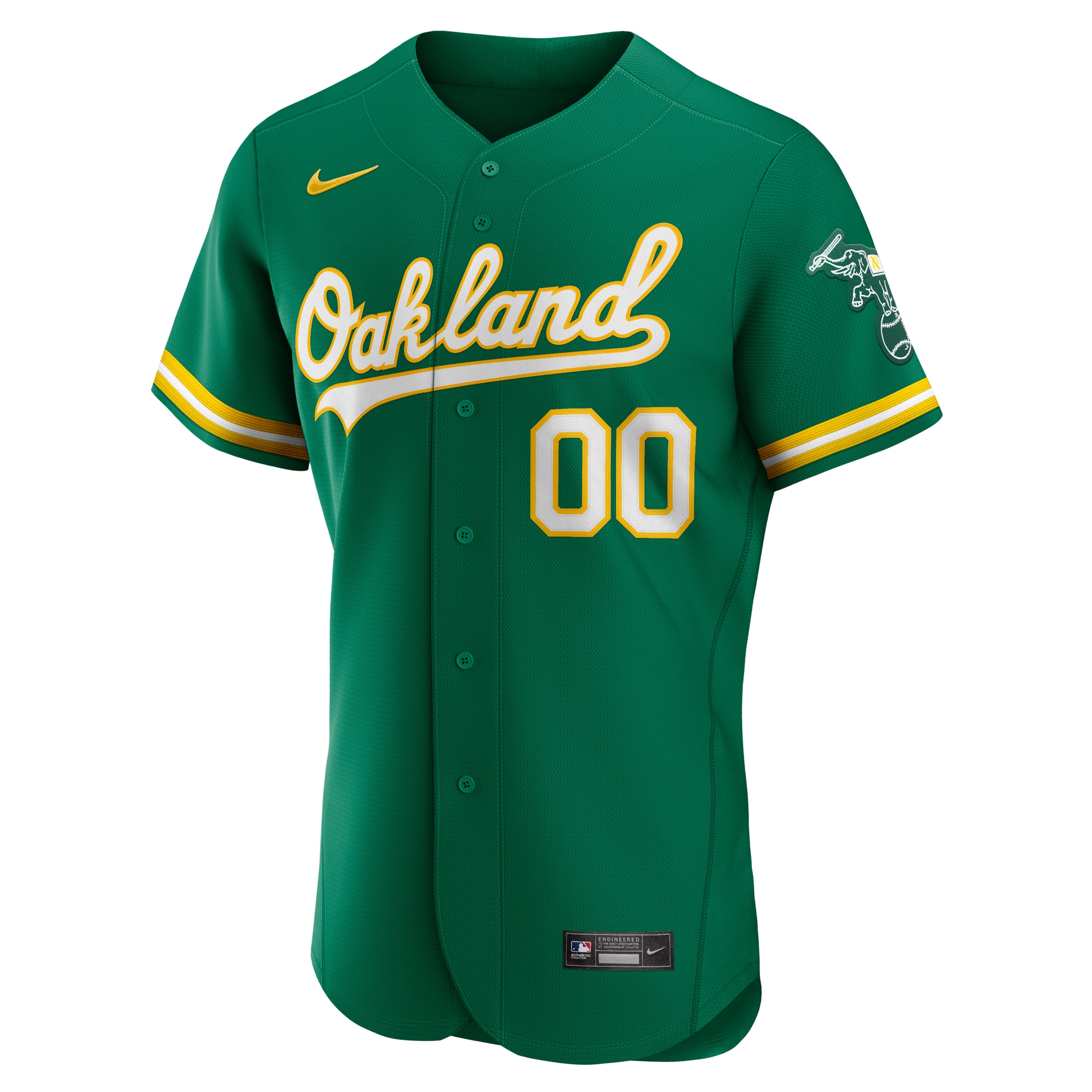 Oakland AthleticsAlternate Authentic Custom Jersey - Kelly Green