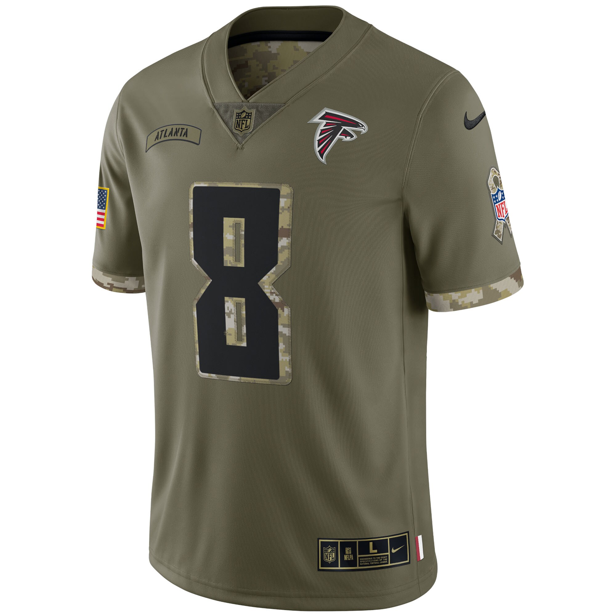 Kyle Pitts Atlanta Falcons2022 Salute To Service Limited Jersey - Olive