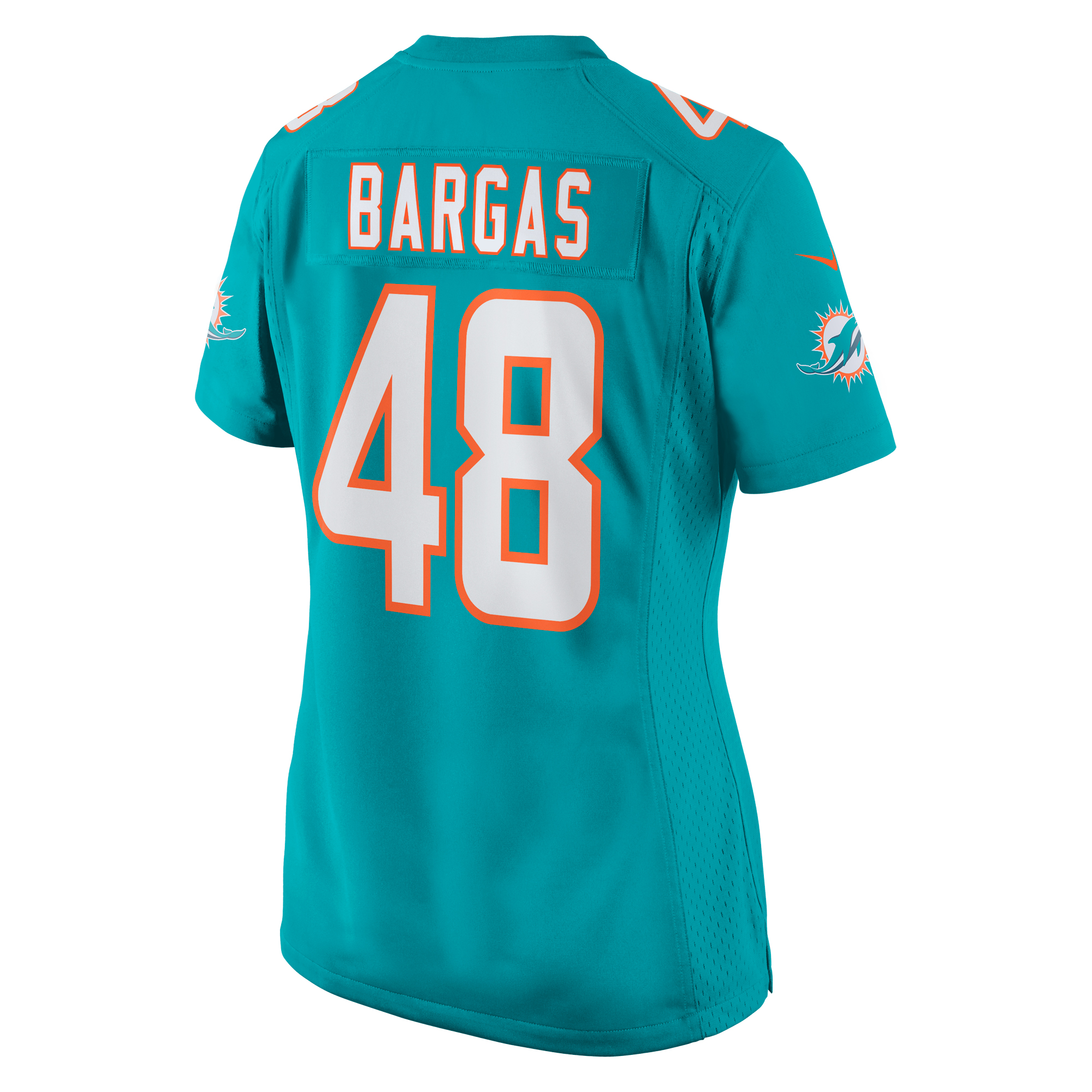 Jake Bargas Miami Dolphins Women's Home Game Player Jersey - Aqua