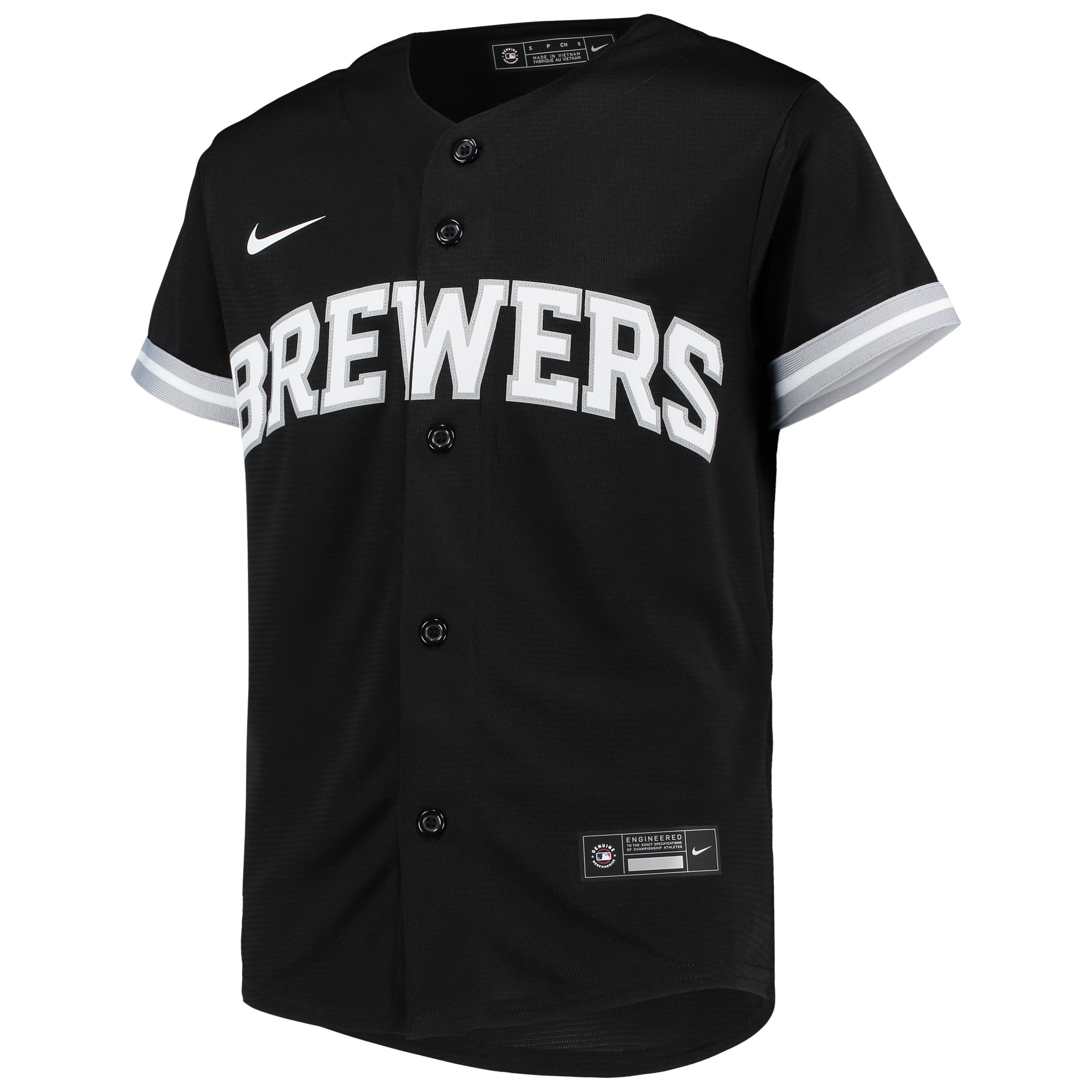 Milwaukee BrewersYouth Replica Team Jersey - Black/White