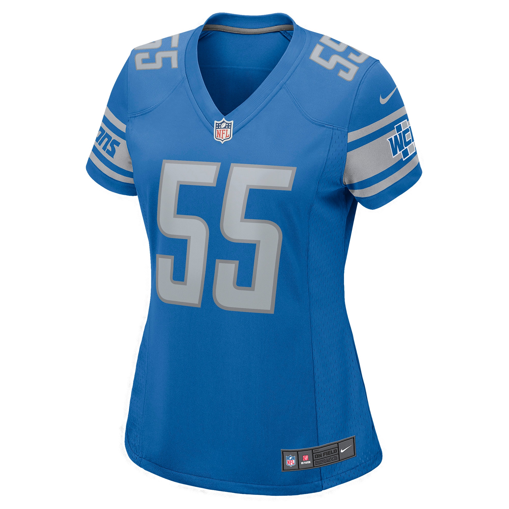 Derrick Barnes Detroit Lions Women's Game Player Jersey - Blue