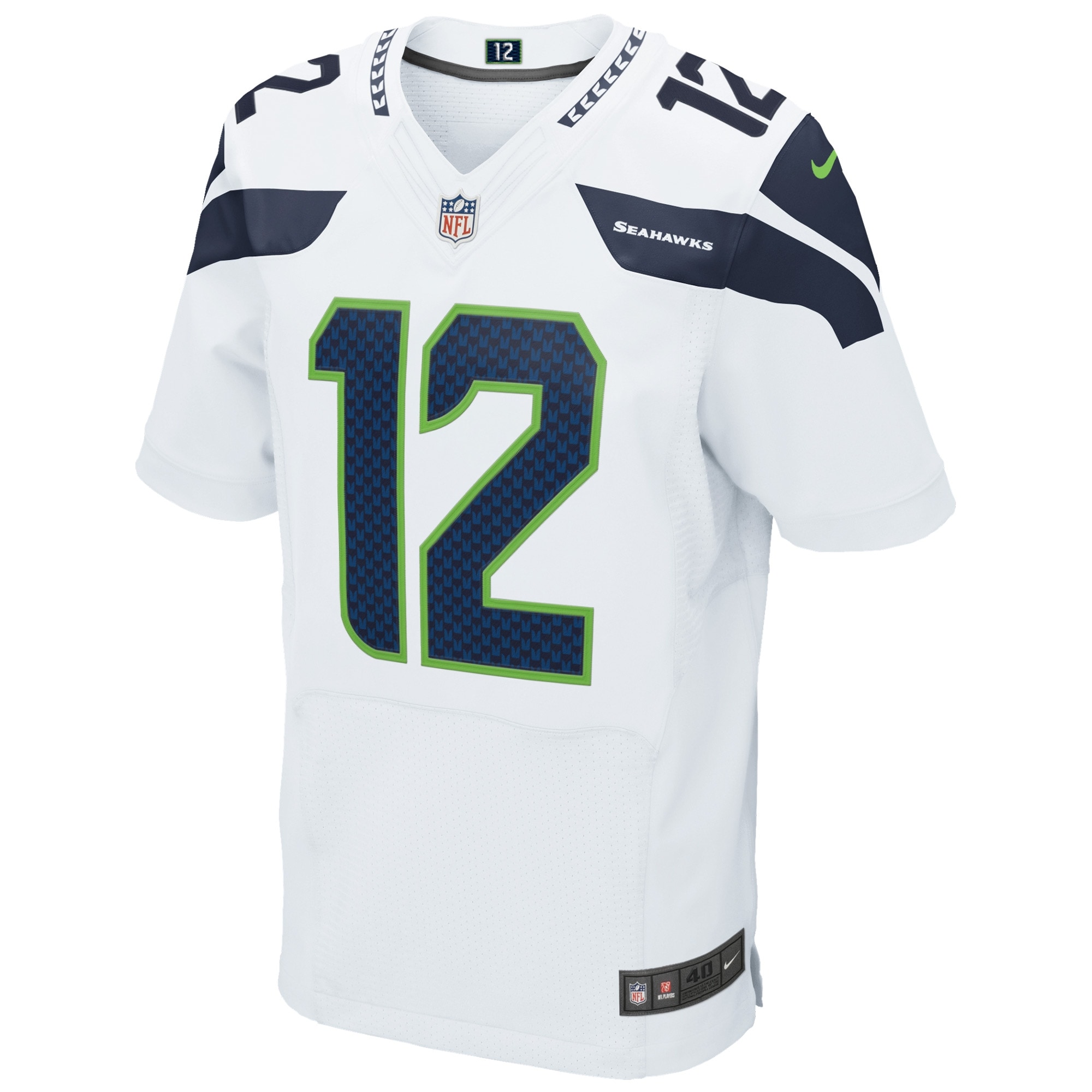 12s Seattle SeahawksElite Jersey - White