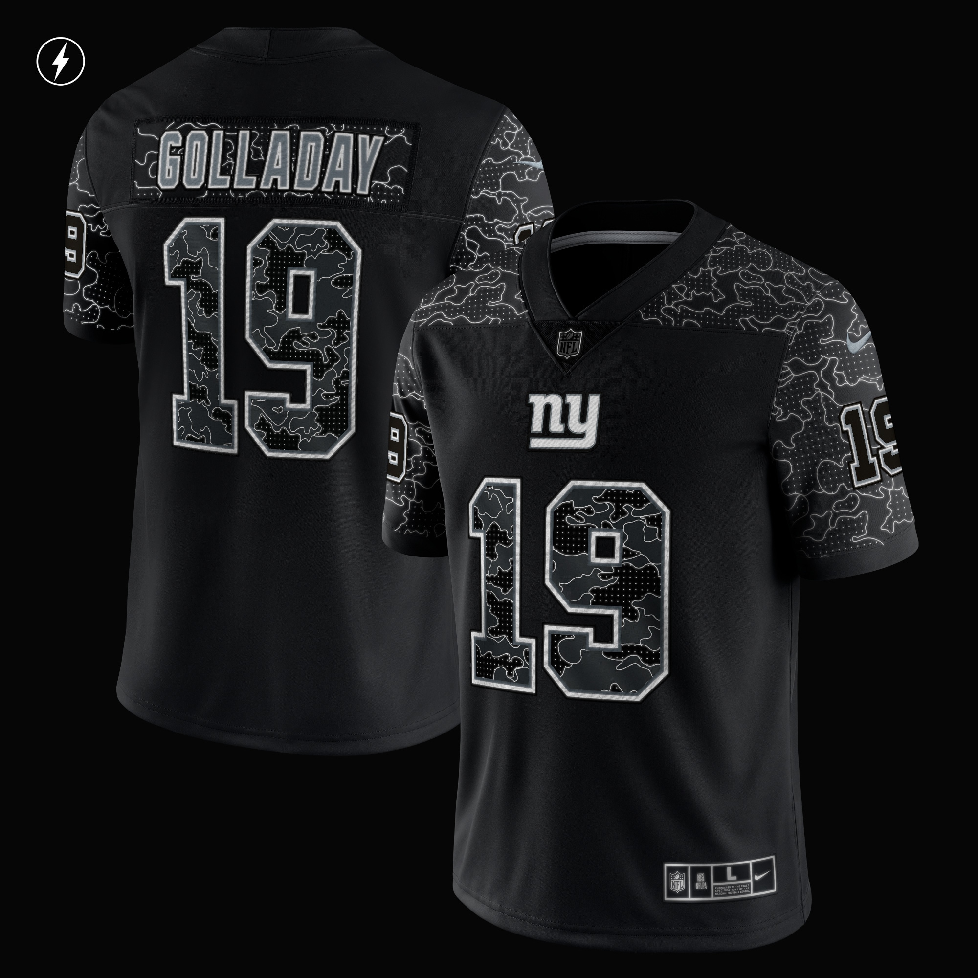 Kenny Golladay New York GiantsRFLCTV Limited Jersey - Black