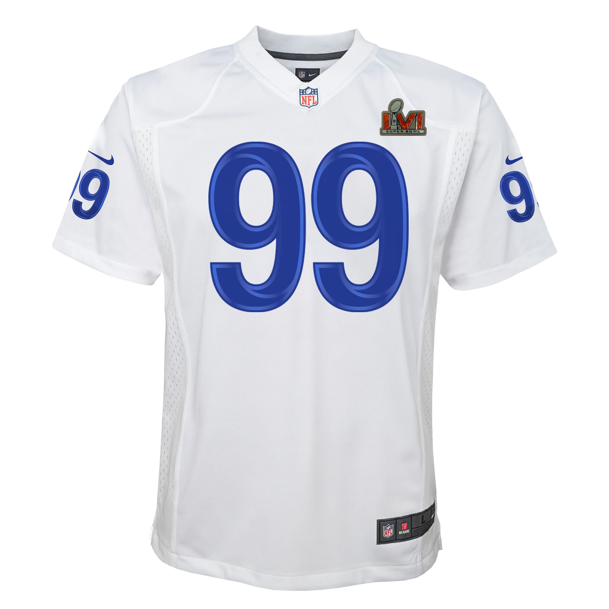 Aaron Donald Los Angeles RamsYouth Super Bowl LVI Game Patch Jersey - White