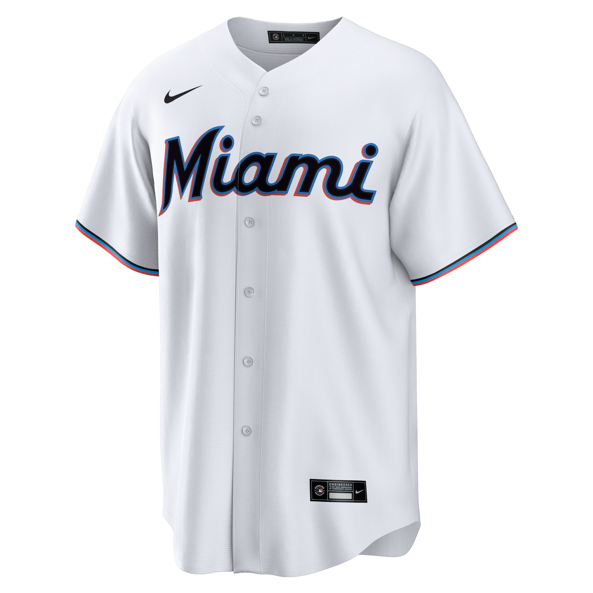 Miami MarlinsHome Blank Replica Jersey - White