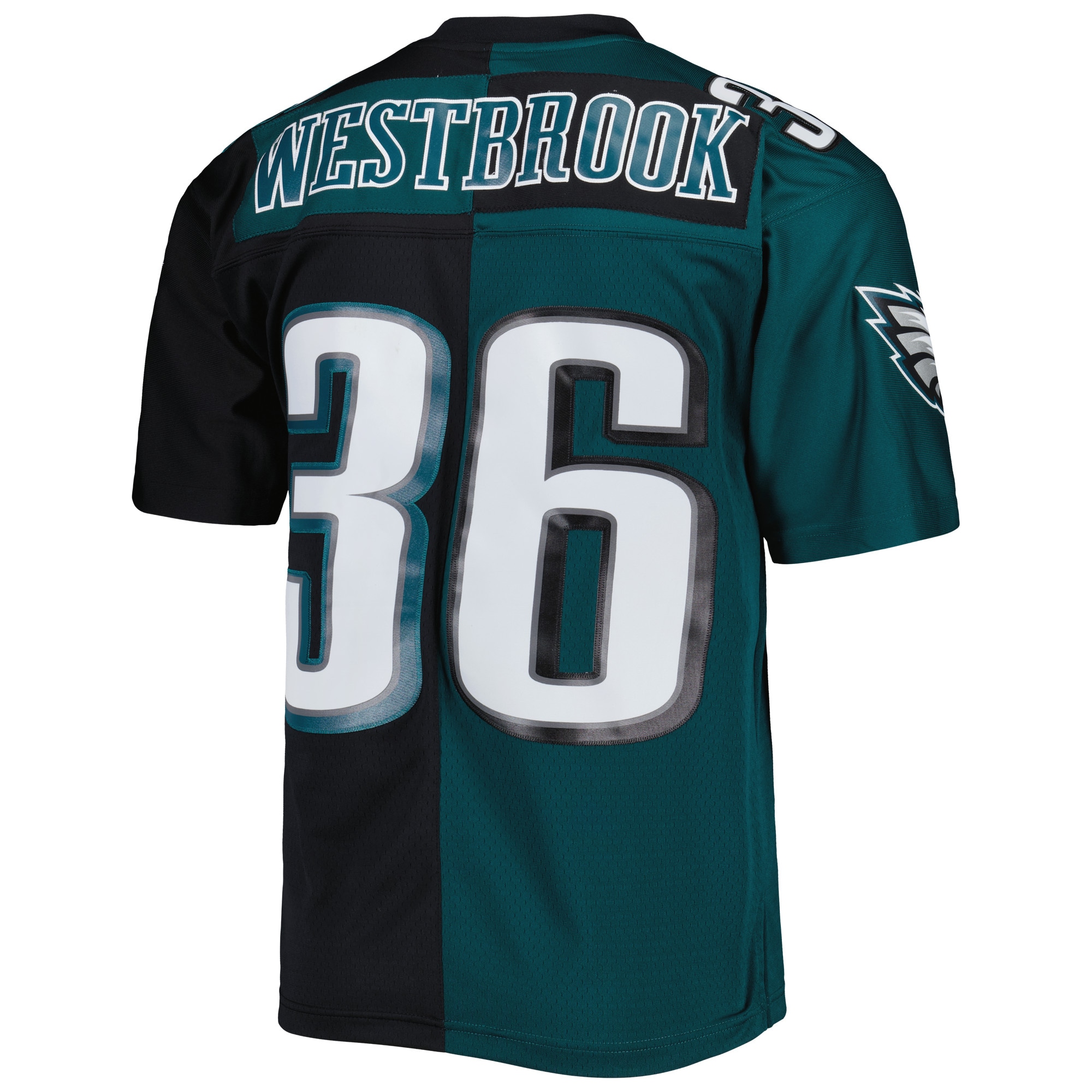 Brian Westbrook Philadelphia Eagles Mitchell & Ness 2004 Split Legacy Replica Jersey - Midnight Green/Black