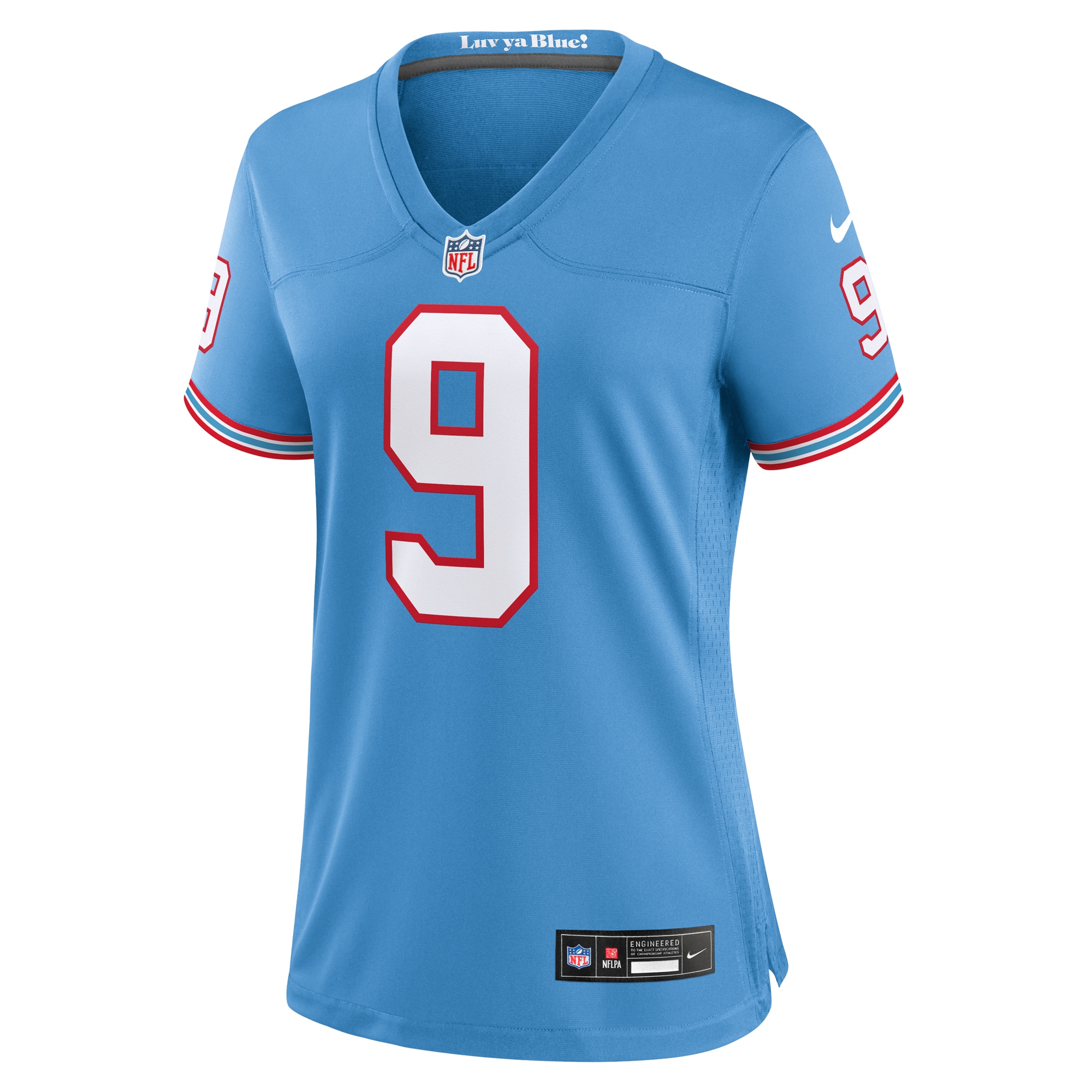Steve McNair Tennessee Titans Women's Oilers Throwback Retired Player Game Jersey - Light Blue