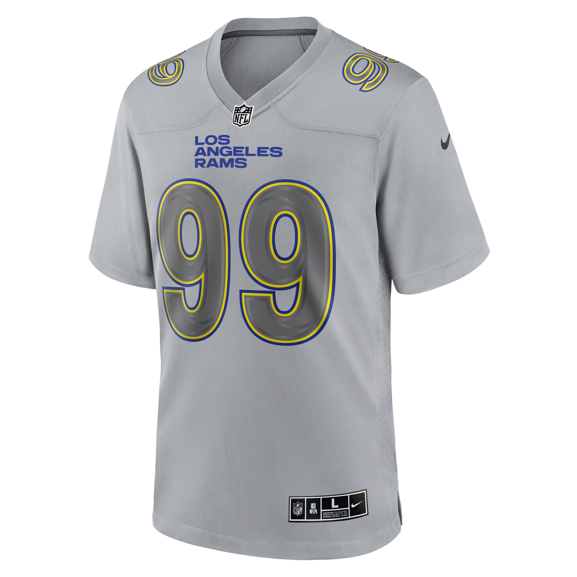 Aaron Donald Los Angeles RamsAtmosphere Fashion Game Jersey - Gray