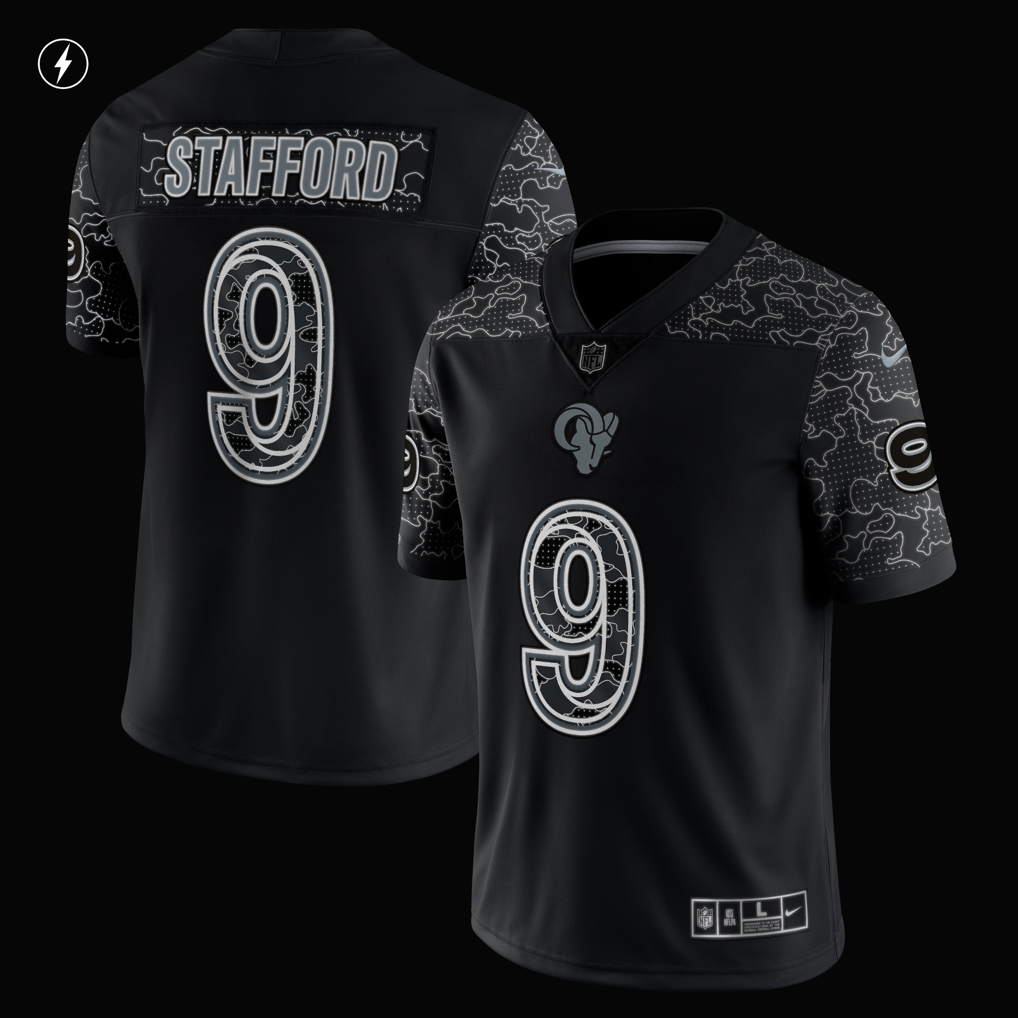 Matthew Stafford Los Angeles RamsRFLCTV Limited Jersey - Black