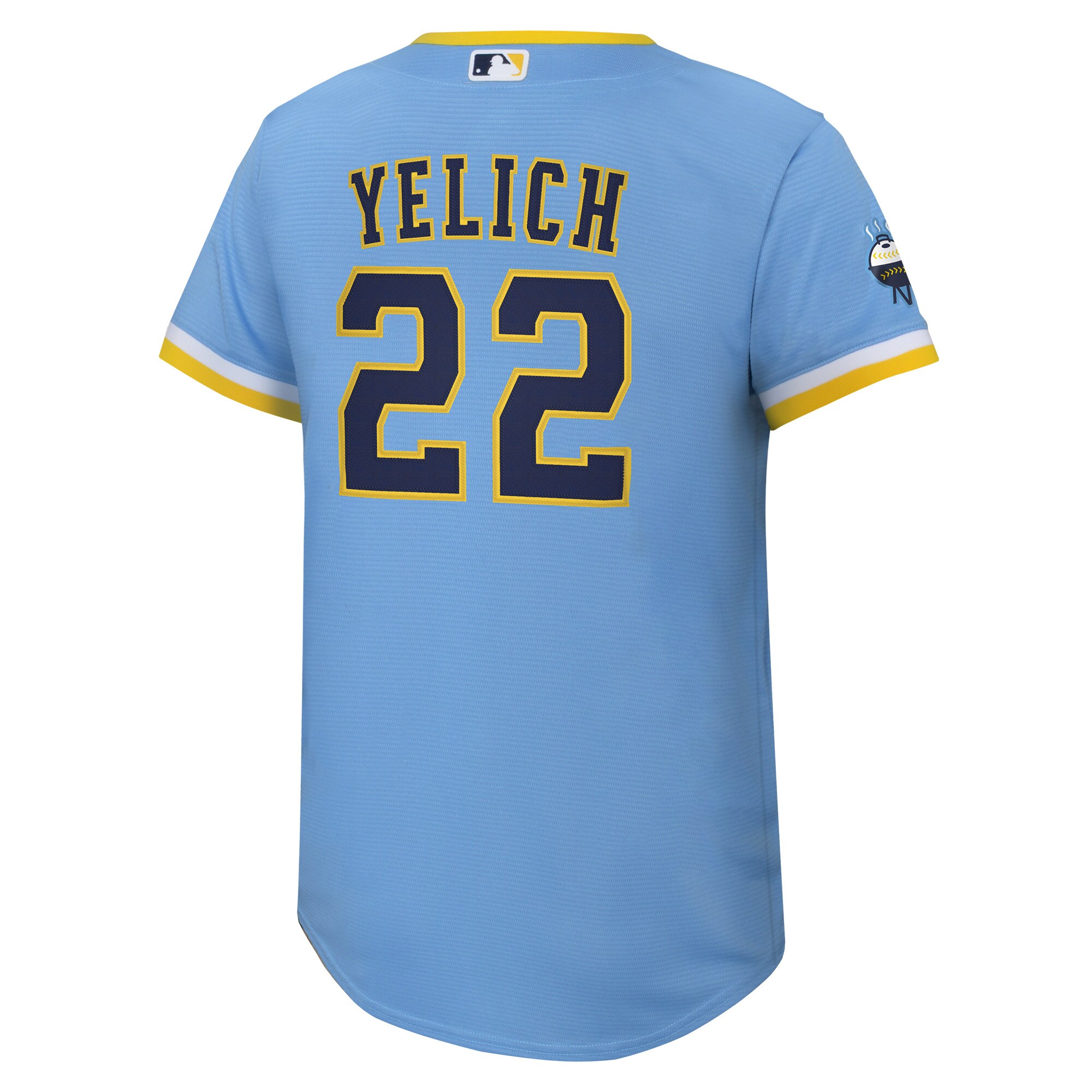 Christian Yelich Milwaukee BrewersYouth 2022 City Connect Replica Player Jersey - Powder Blue