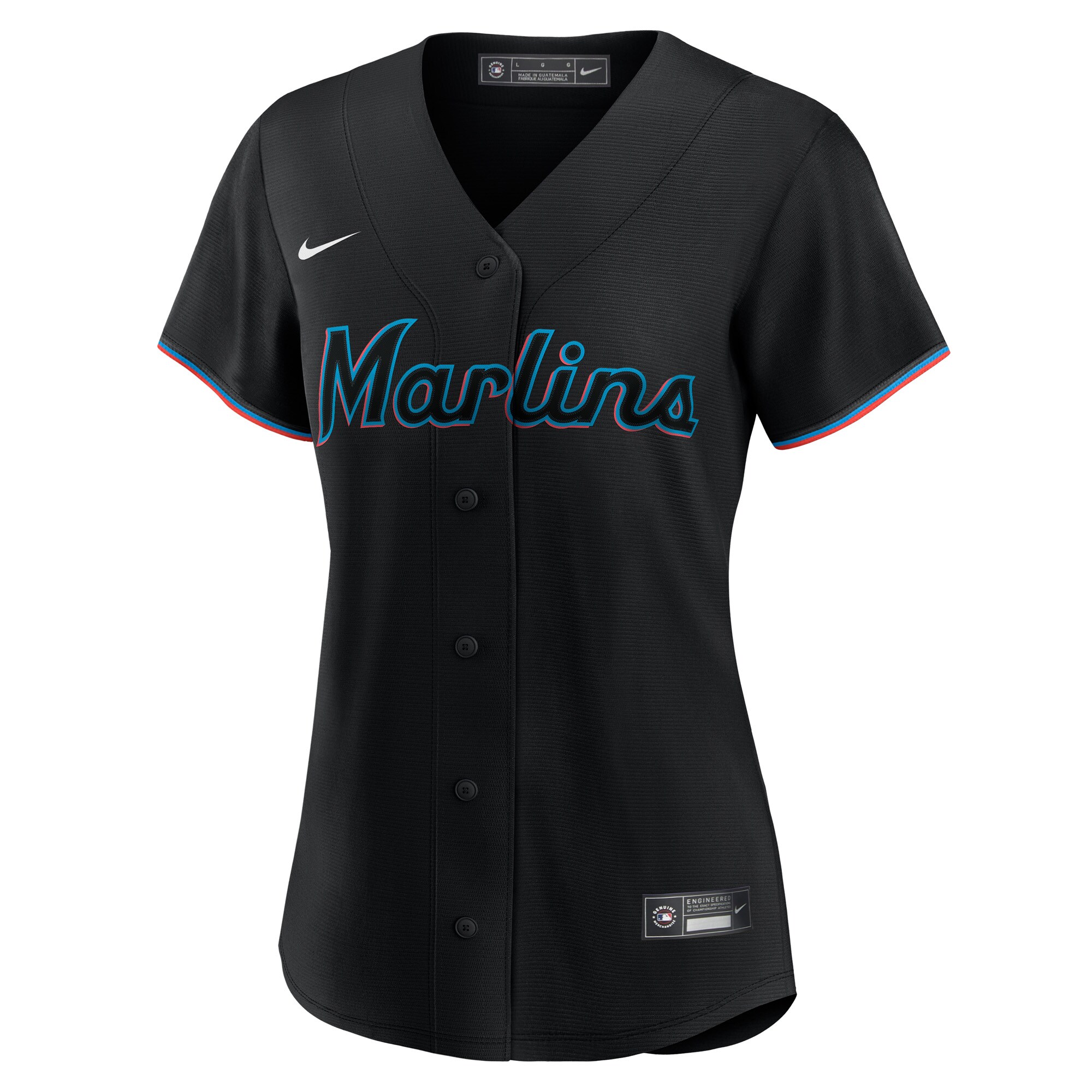 Miami Marlins Women's Alternate Custom Replica Jersey - Black