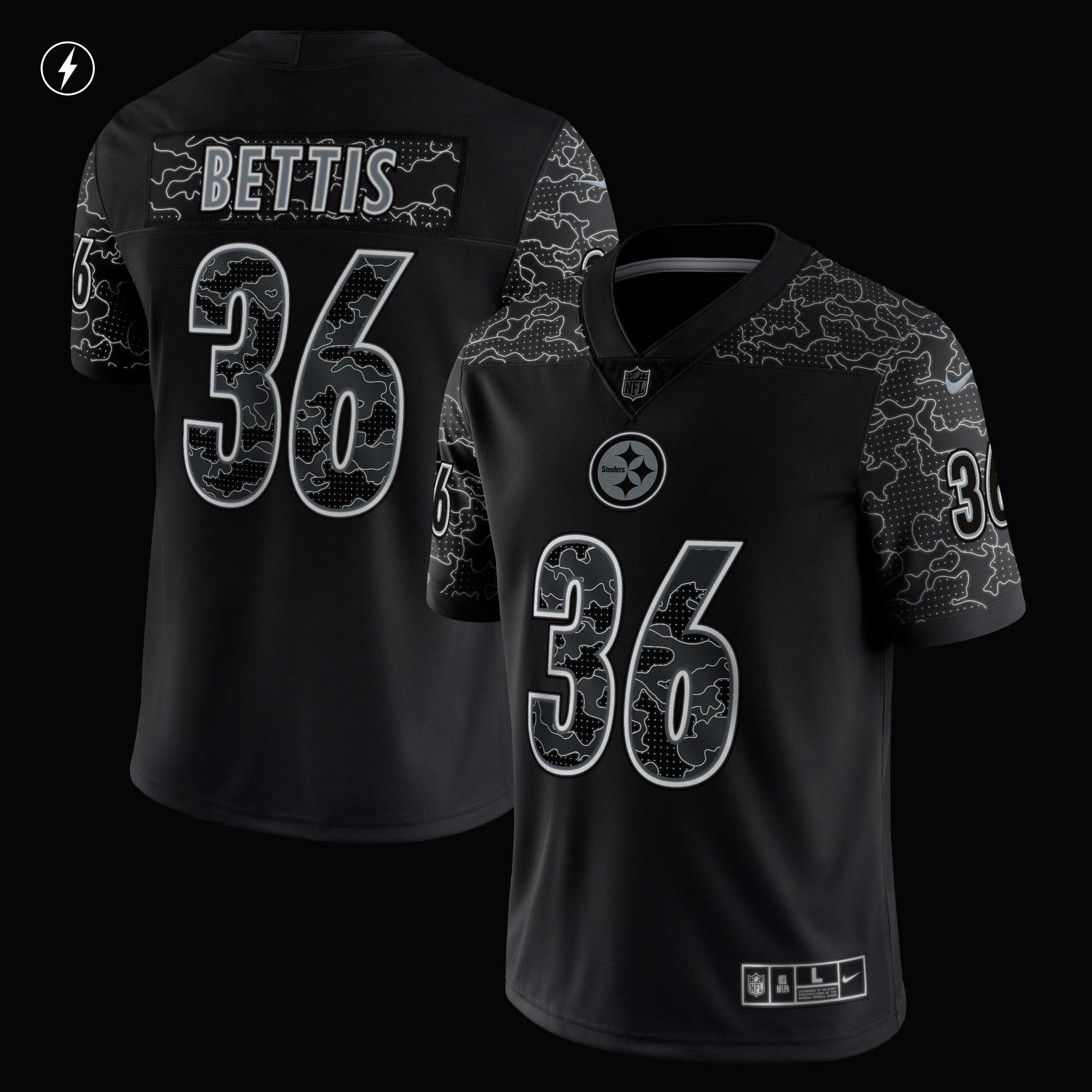 Jerome Bettis Pittsburgh SteelersRetired Player RFLCTV Limited Jersey - Black