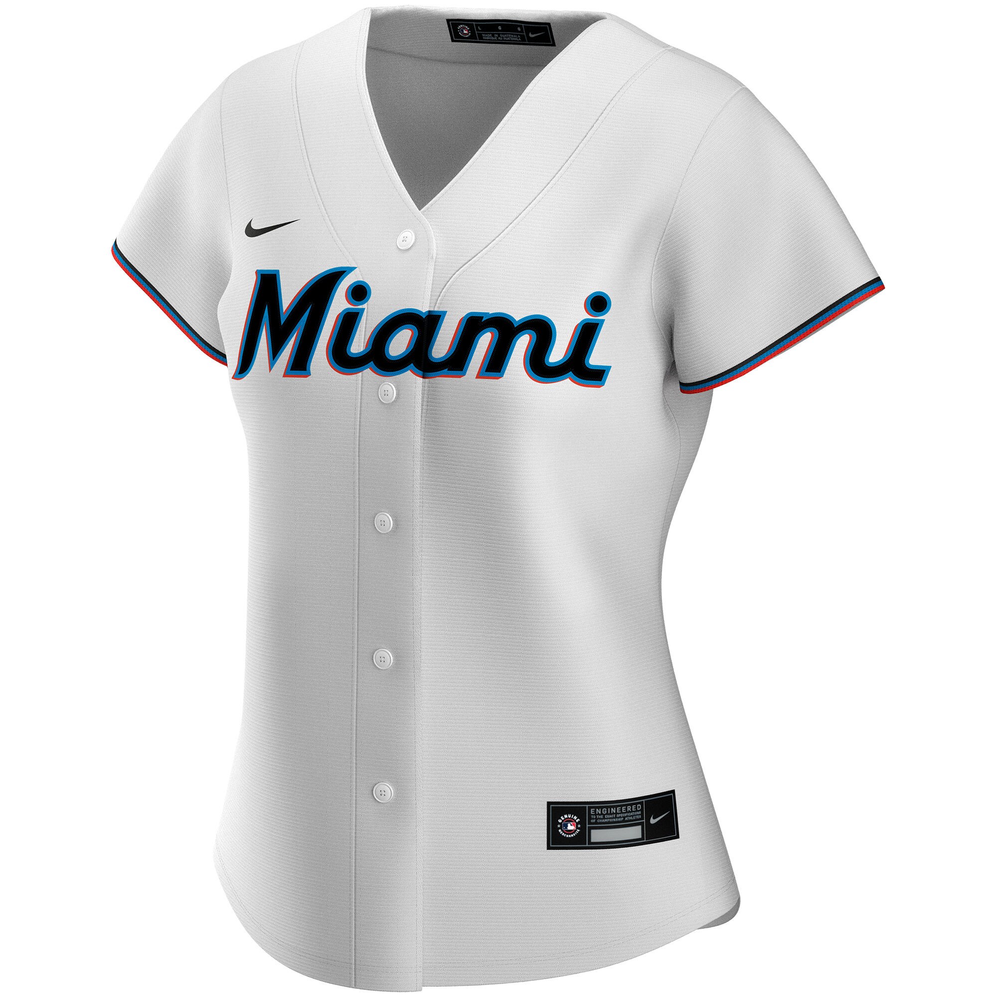 Miami Marlins Women's Home Replica Custom Jersey - White