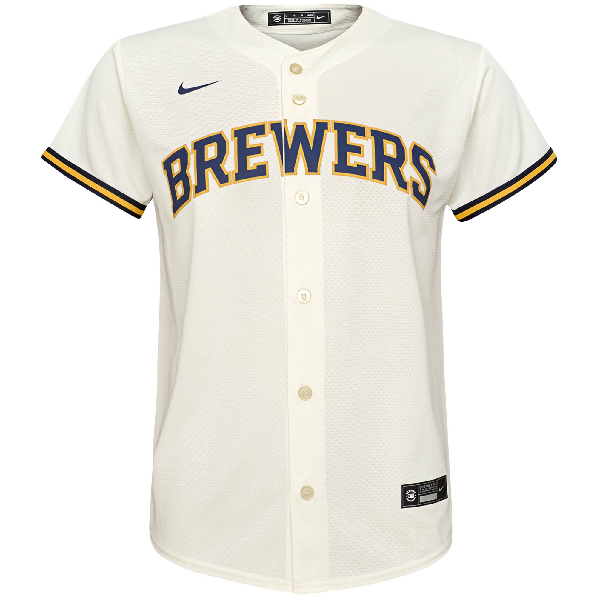 Milwaukee BrewersYouth Home Replica Team Jersey - Cream