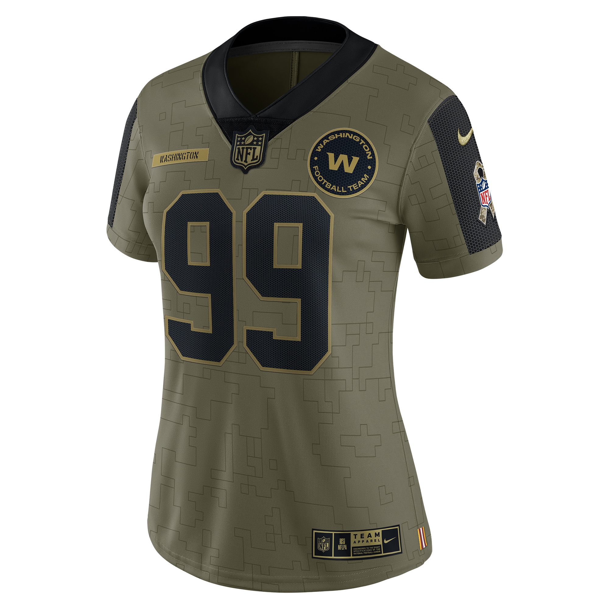 Chase Young Washington Football Team Women's 2021 Salute To Service Limited Player Jersey - Olive