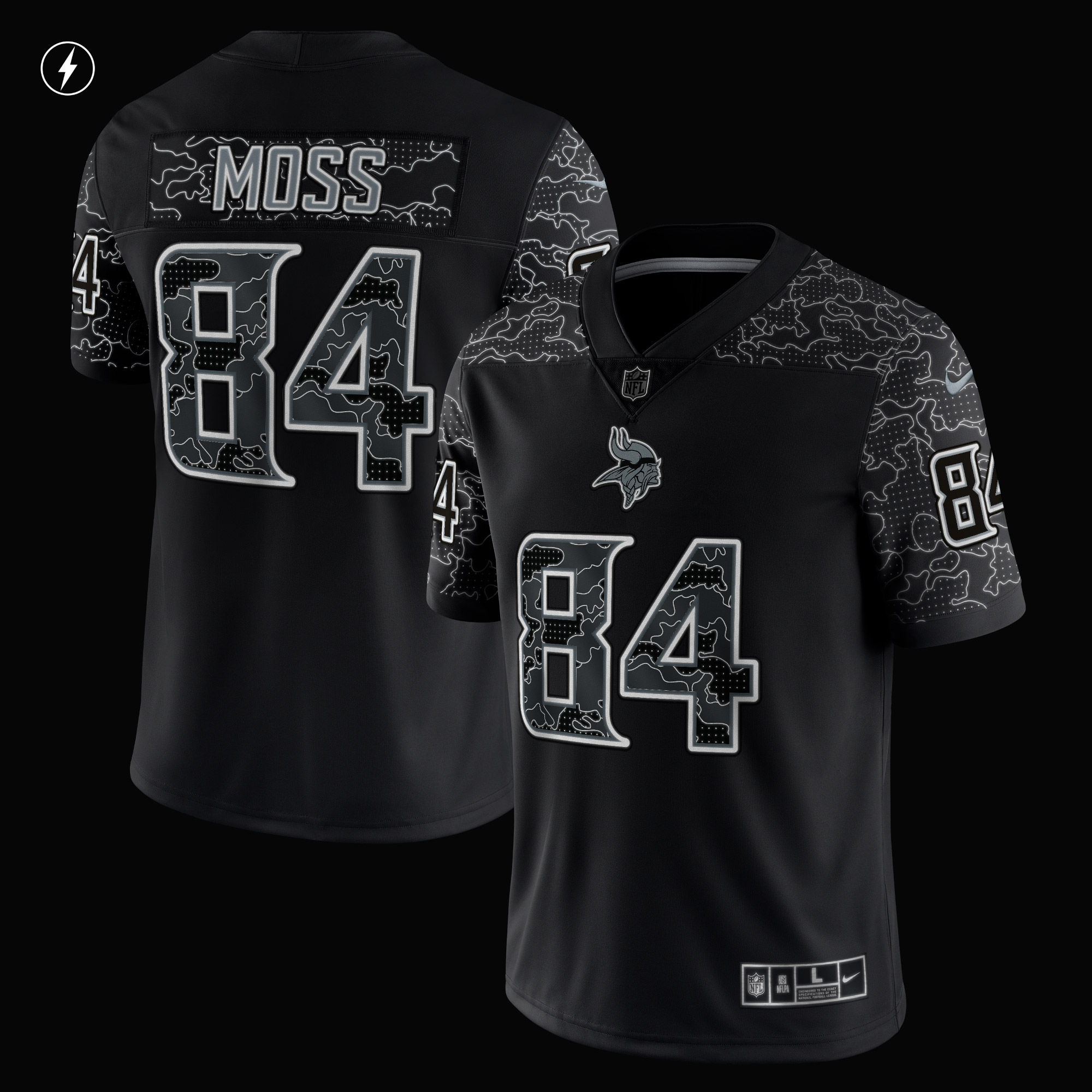 Randy Moss Minnesota VikingsRetired Player RFLCTV Limited Jersey - Black