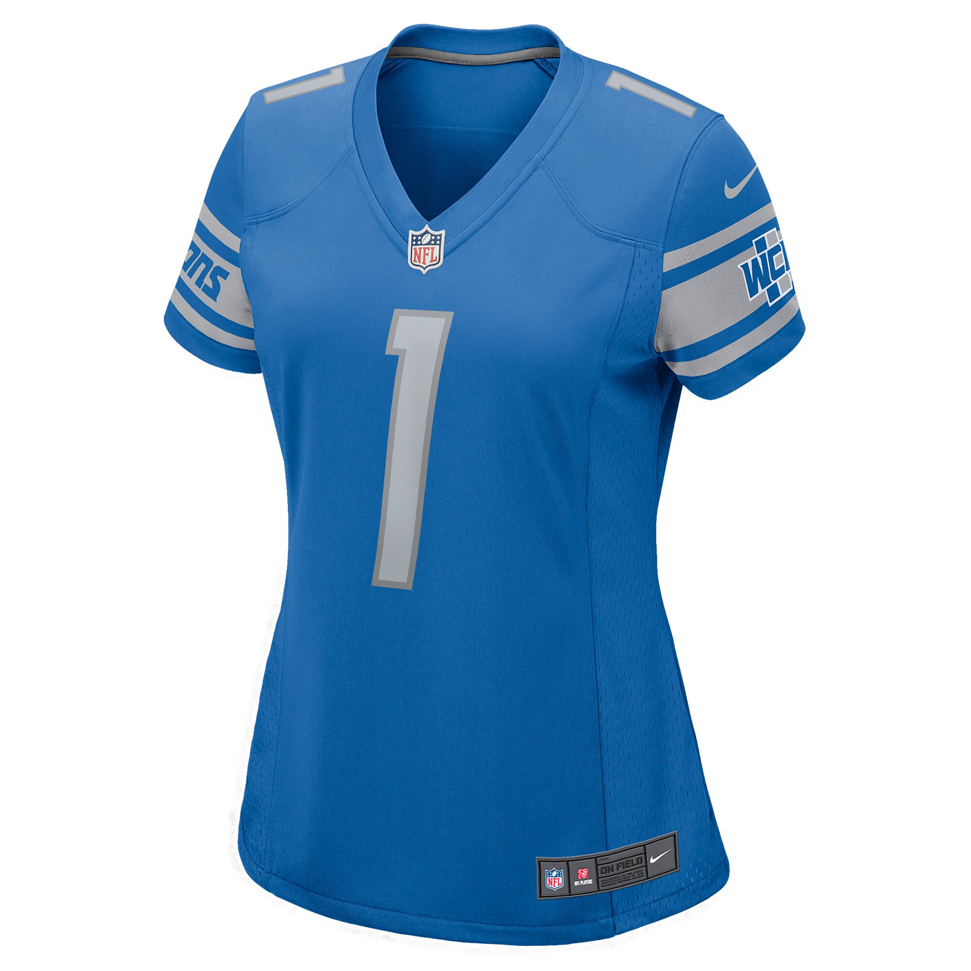 Number 1 Mom Detroit Lions Women's Game Jersey - Blue