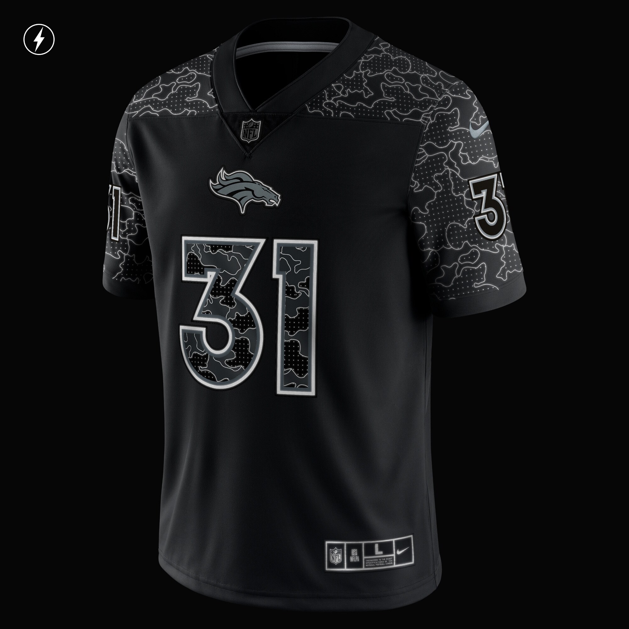 Justin Simmons Denver BroncosRFLCTV Limited Jersey - Black