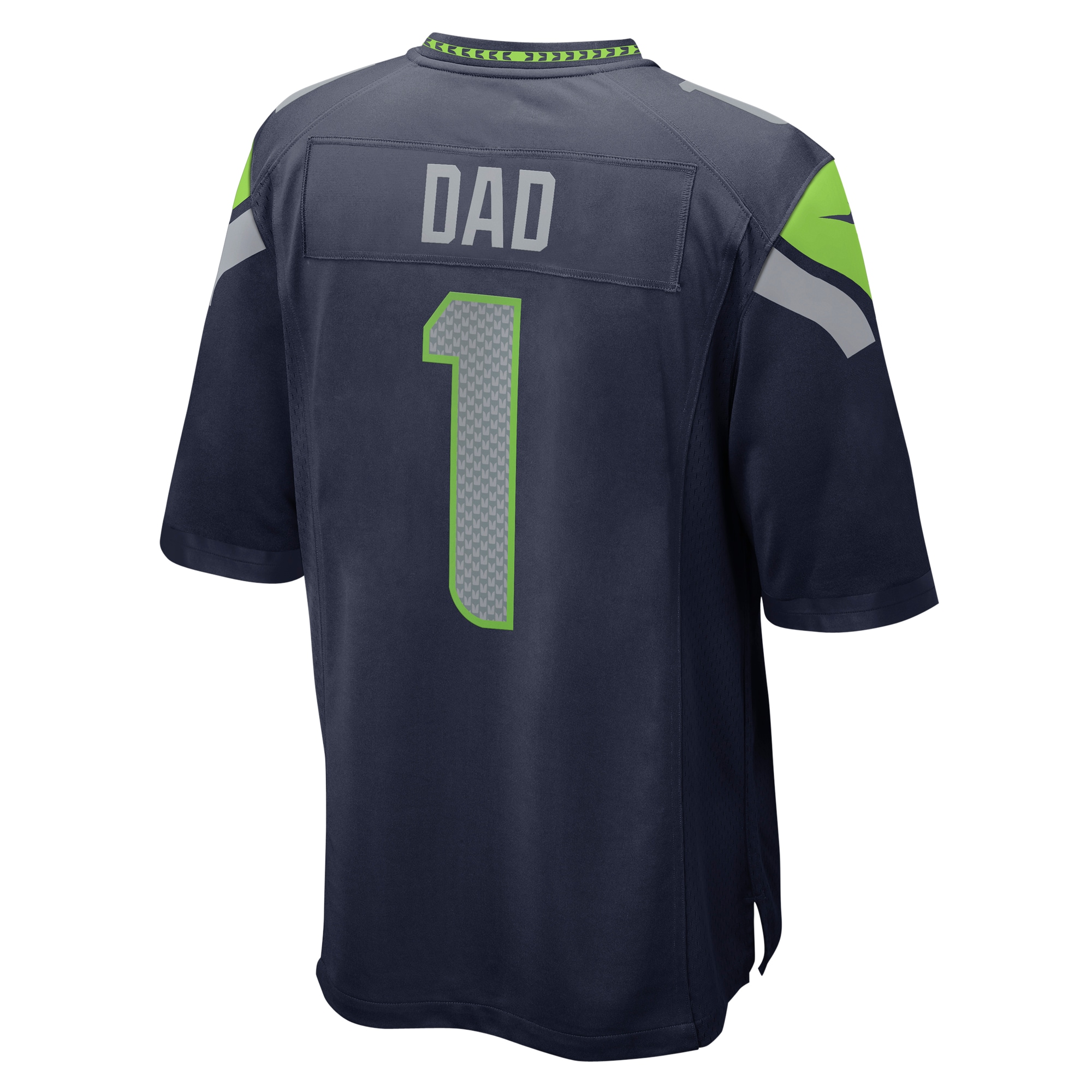 Number 1 Dad Seattle SeahawksGame Jersey - College Navy
