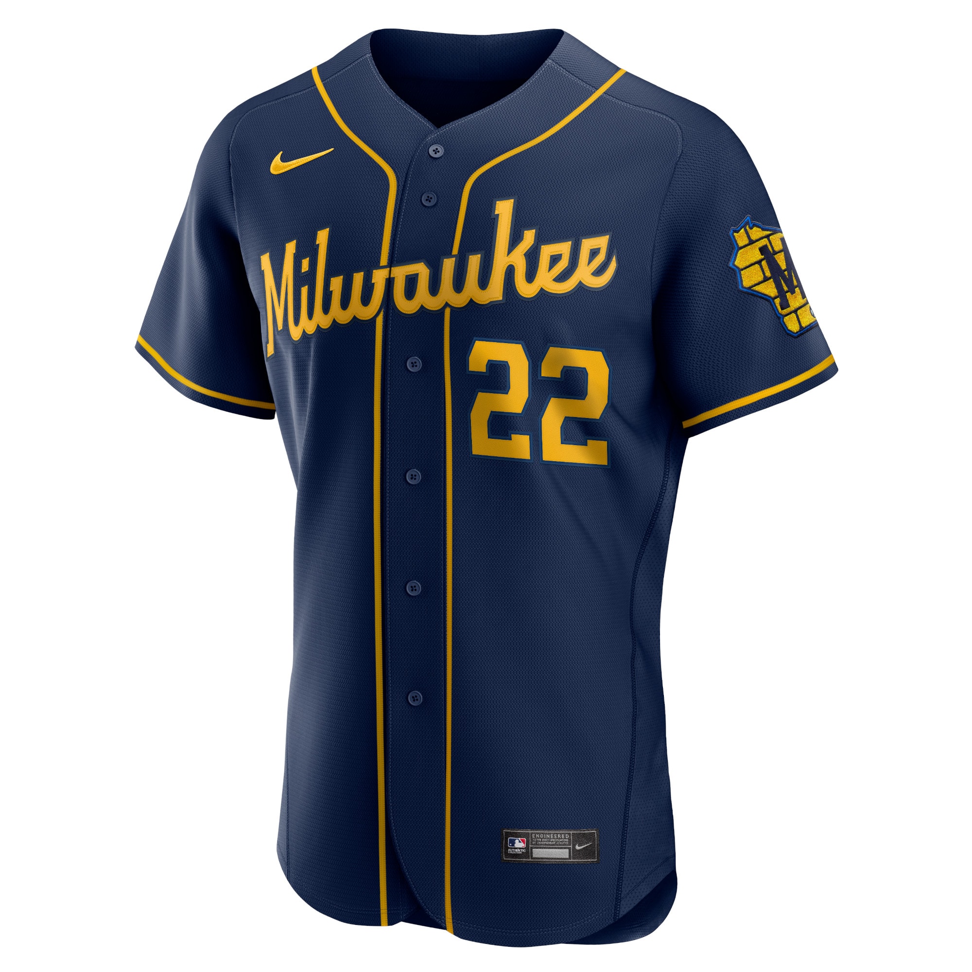 Christian Yelich Milwaukee BrewersAlternate Authentic Player Jersey - Navy