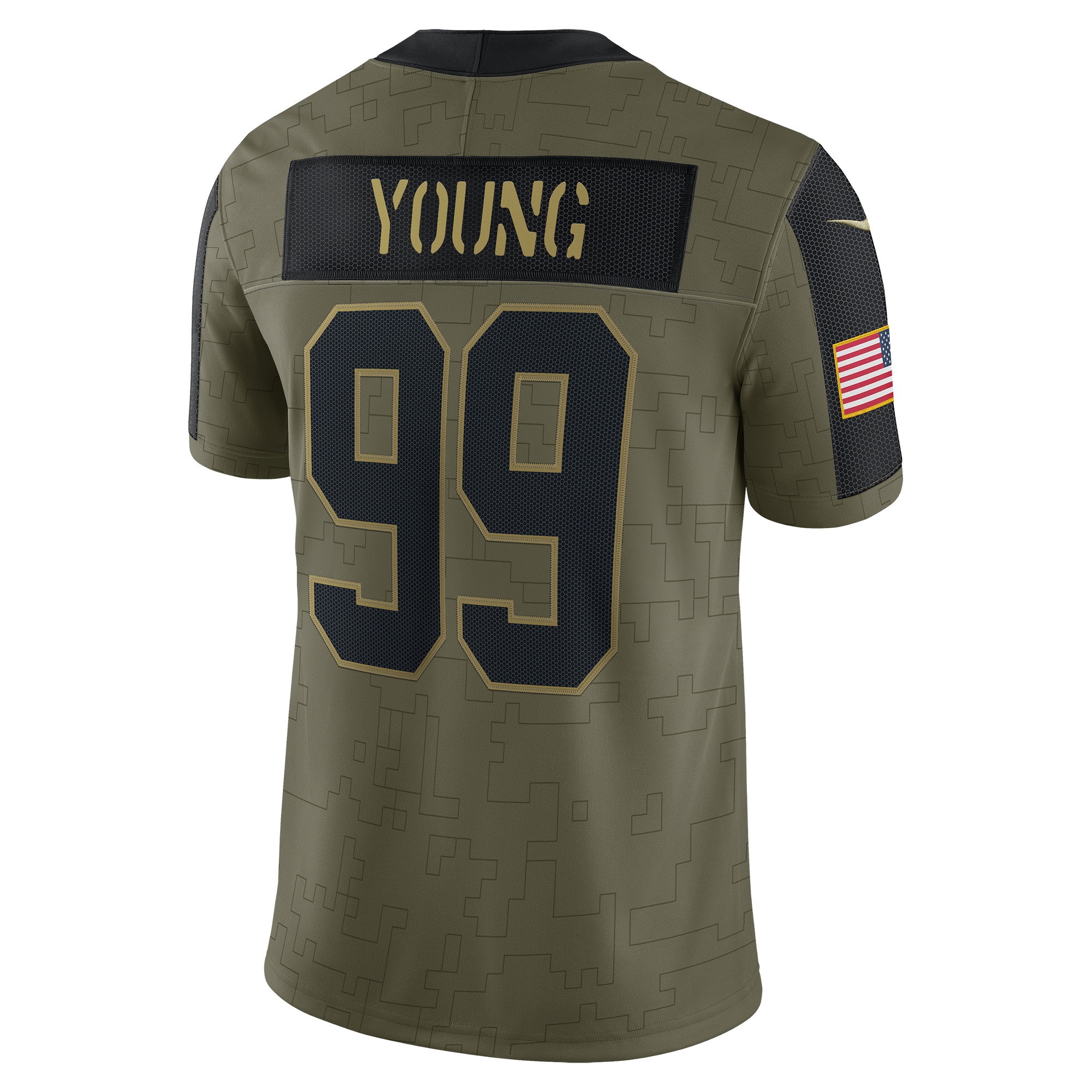 Chase Young Washington Football Team2021 Salute To Service Limited Player Jersey - Olive