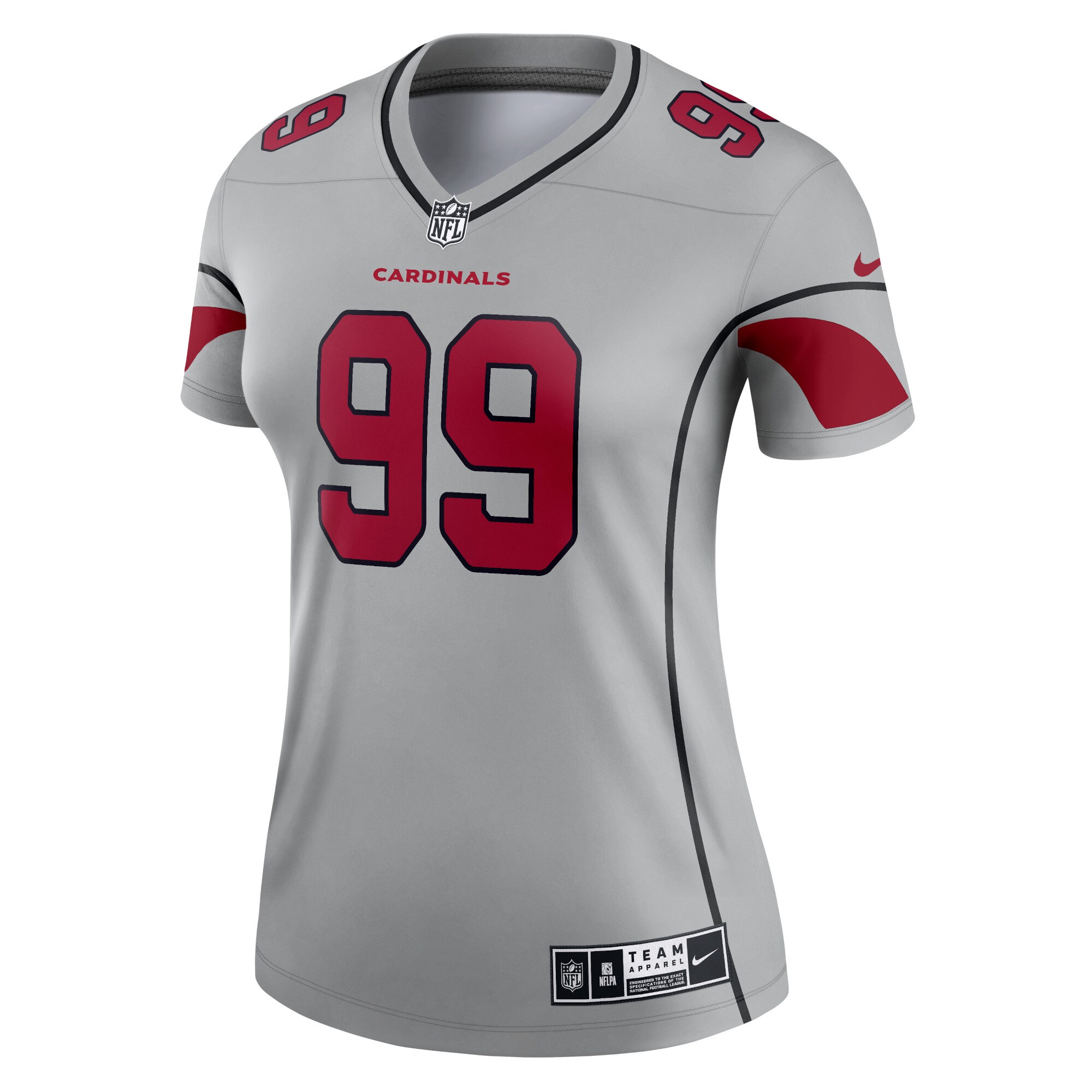 J.J. Watt Arizona Cardinals Women's Inverted Legend Jersey - Gray