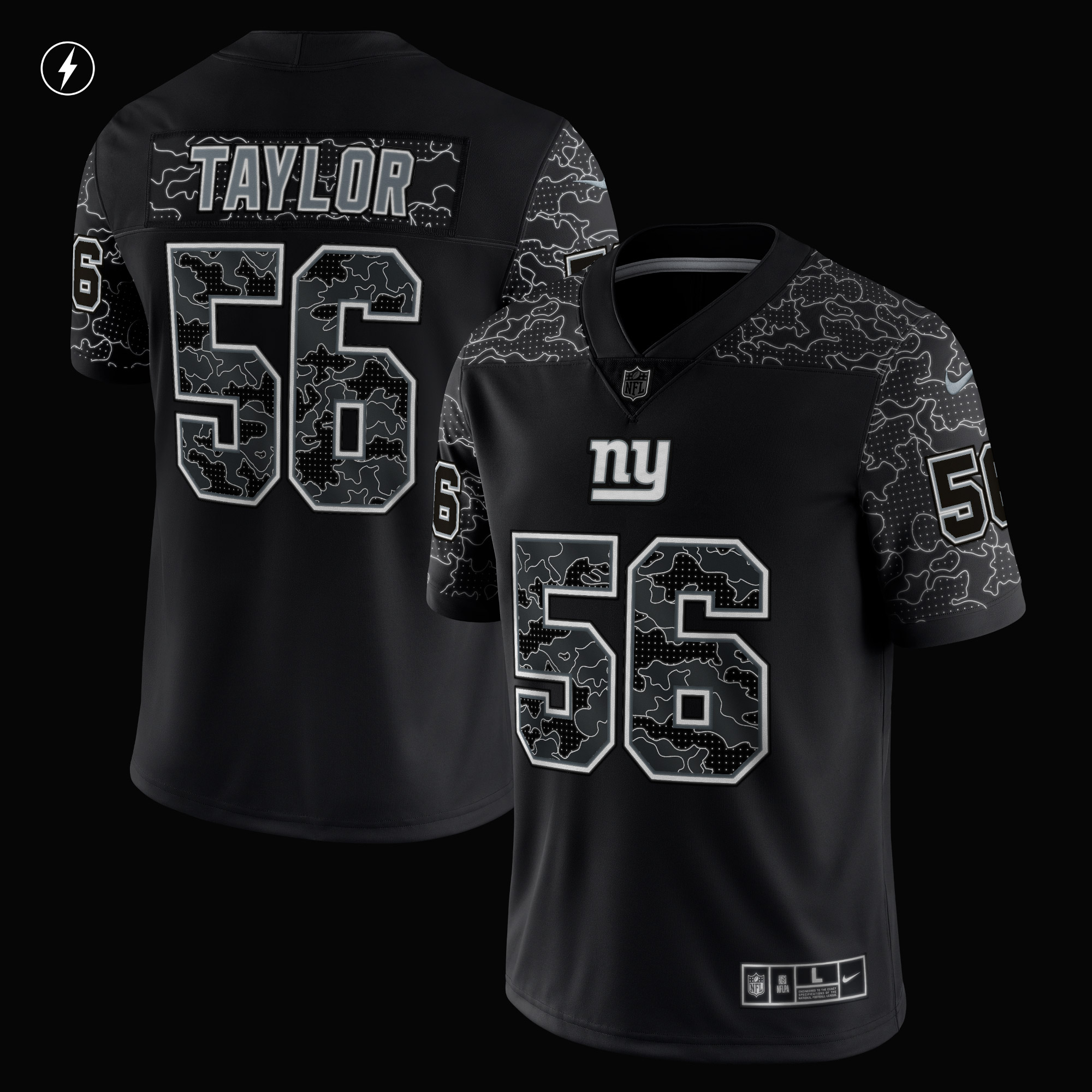 Lawrence Taylor New York GiantsRetired Player RFLCTV Limited Jersey - Black