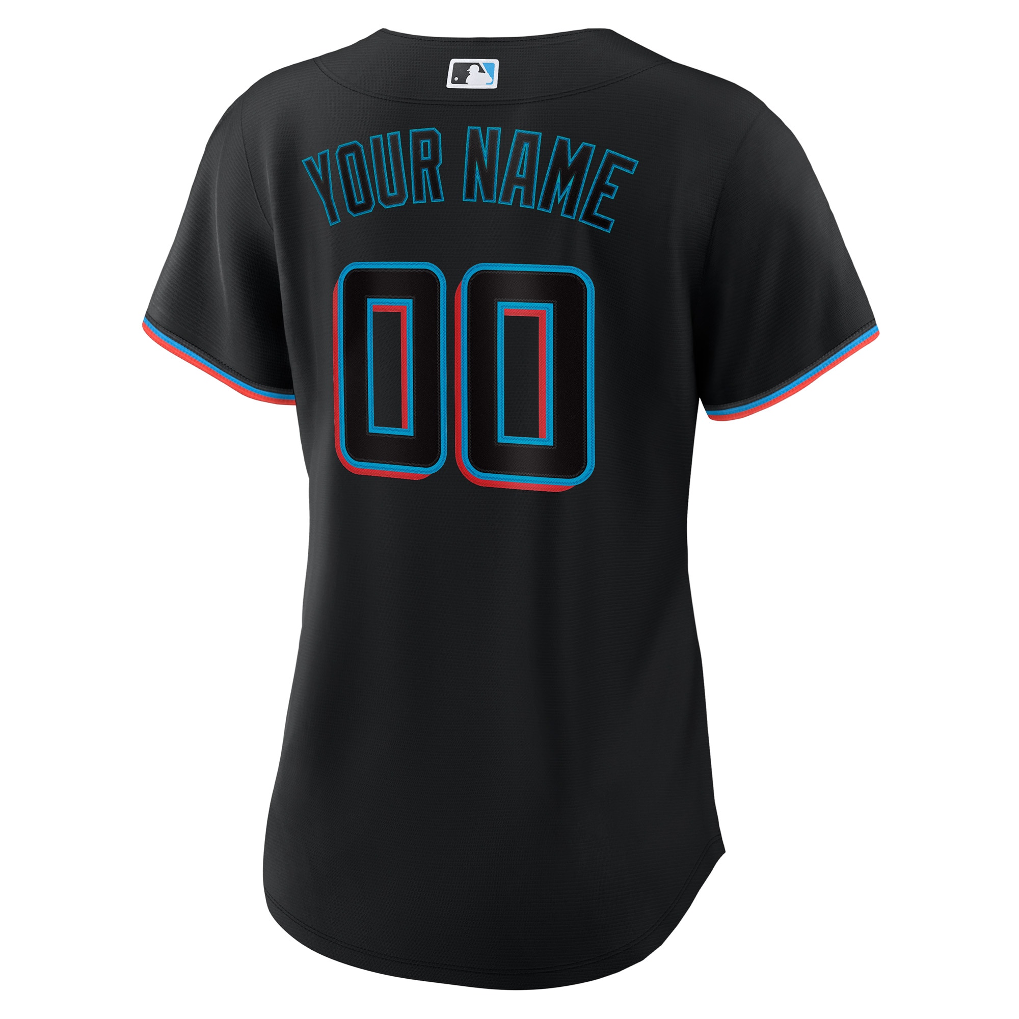Miami Marlins Women's Alternate Custom Replica Jersey - Black