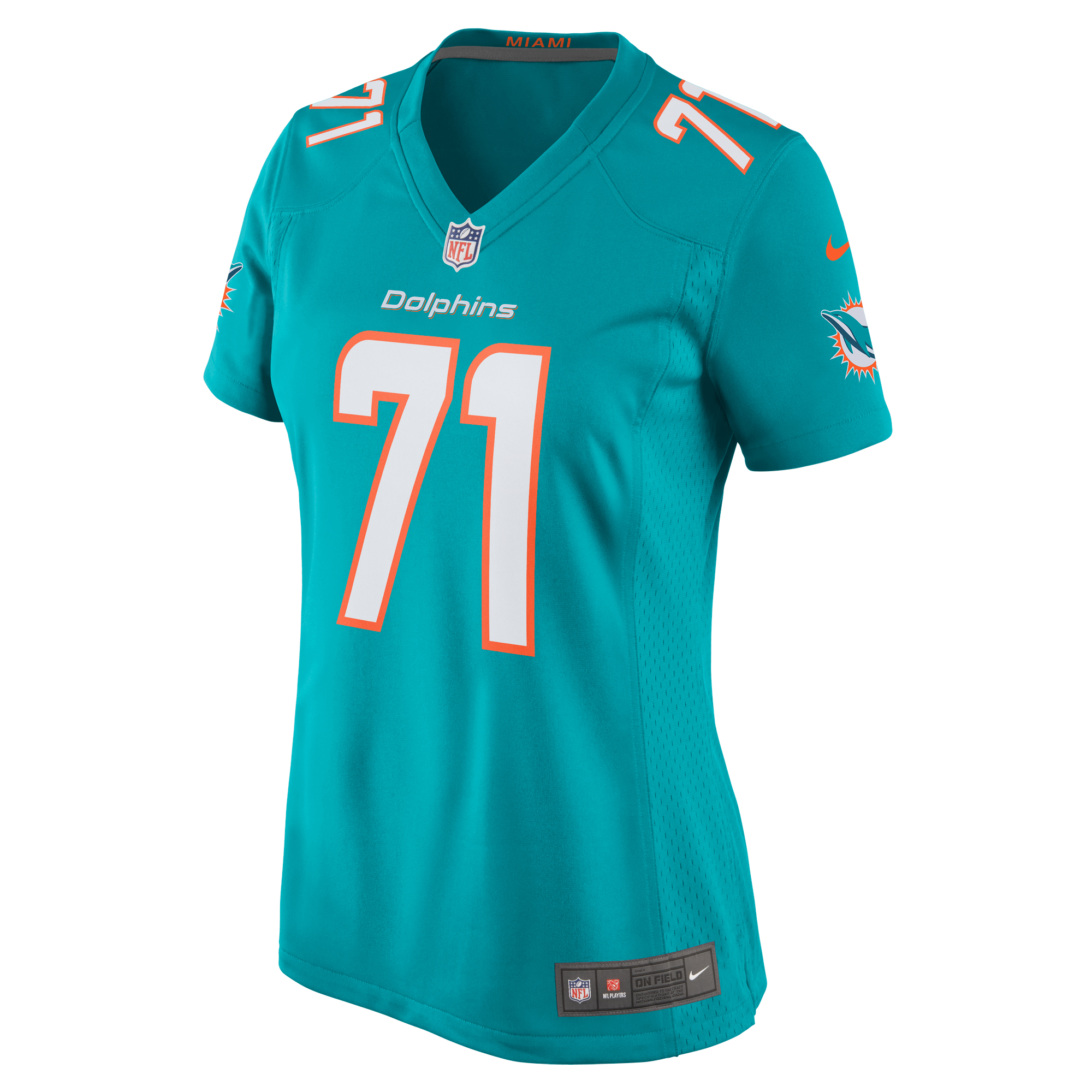 Brandon Shell Miami Dolphins Women's Home Game Player Jersey - Aqua