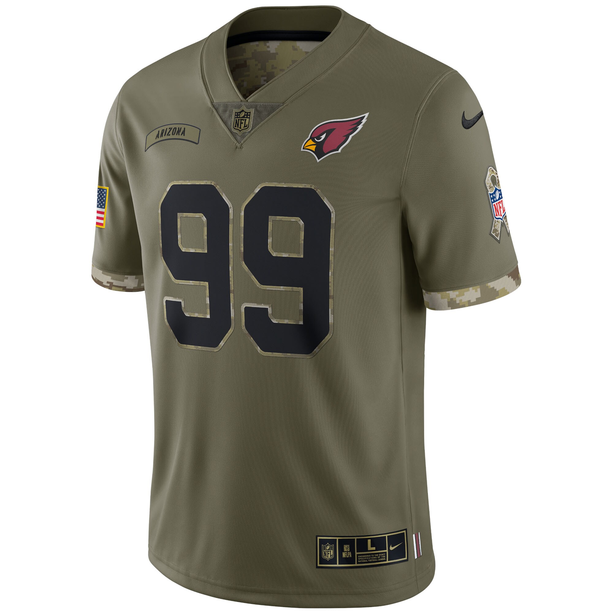 J.J. Watt Arizona Cardinals2022 Salute To Service Limited Jersey - Olive