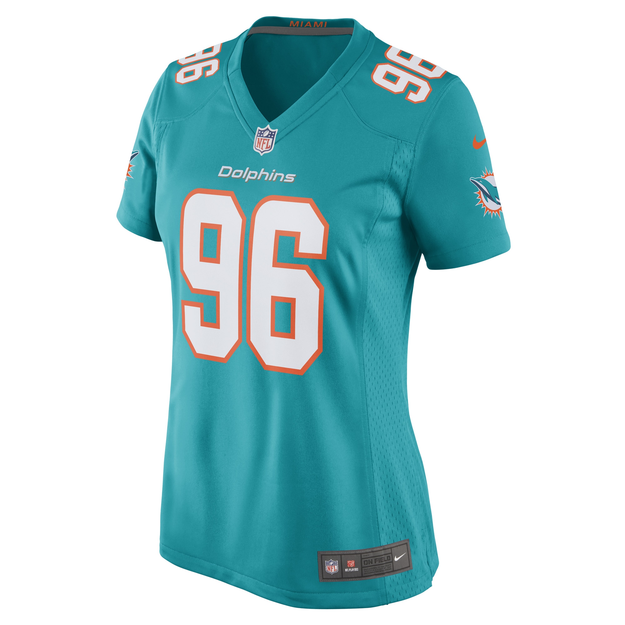 Porter Gustin Miami Dolphins Women's Game Player Jersey - Aqua