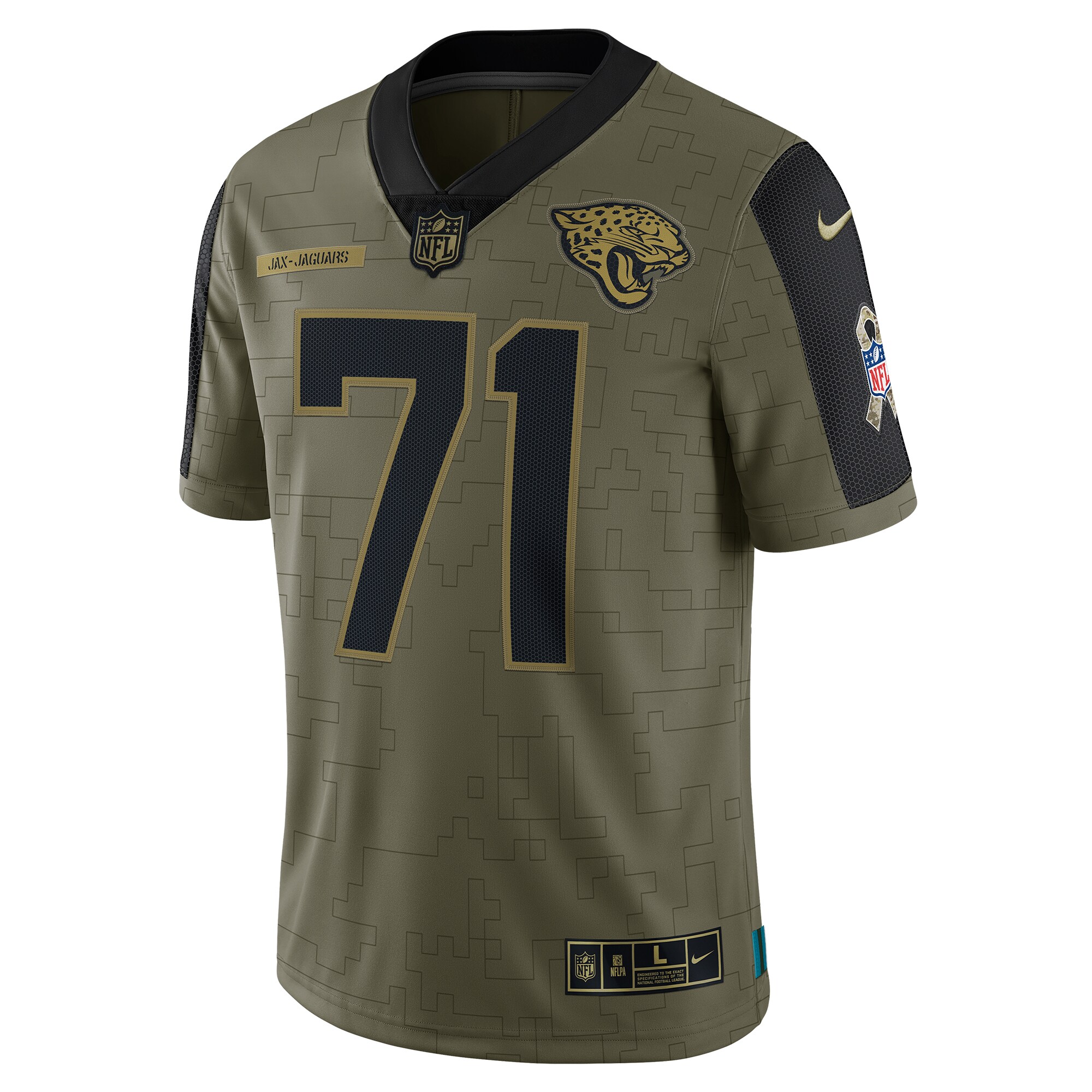 Tony Boselli Jacksonville Jaguars2021 Salute To Service Retired Player Limited Jersey - Olive