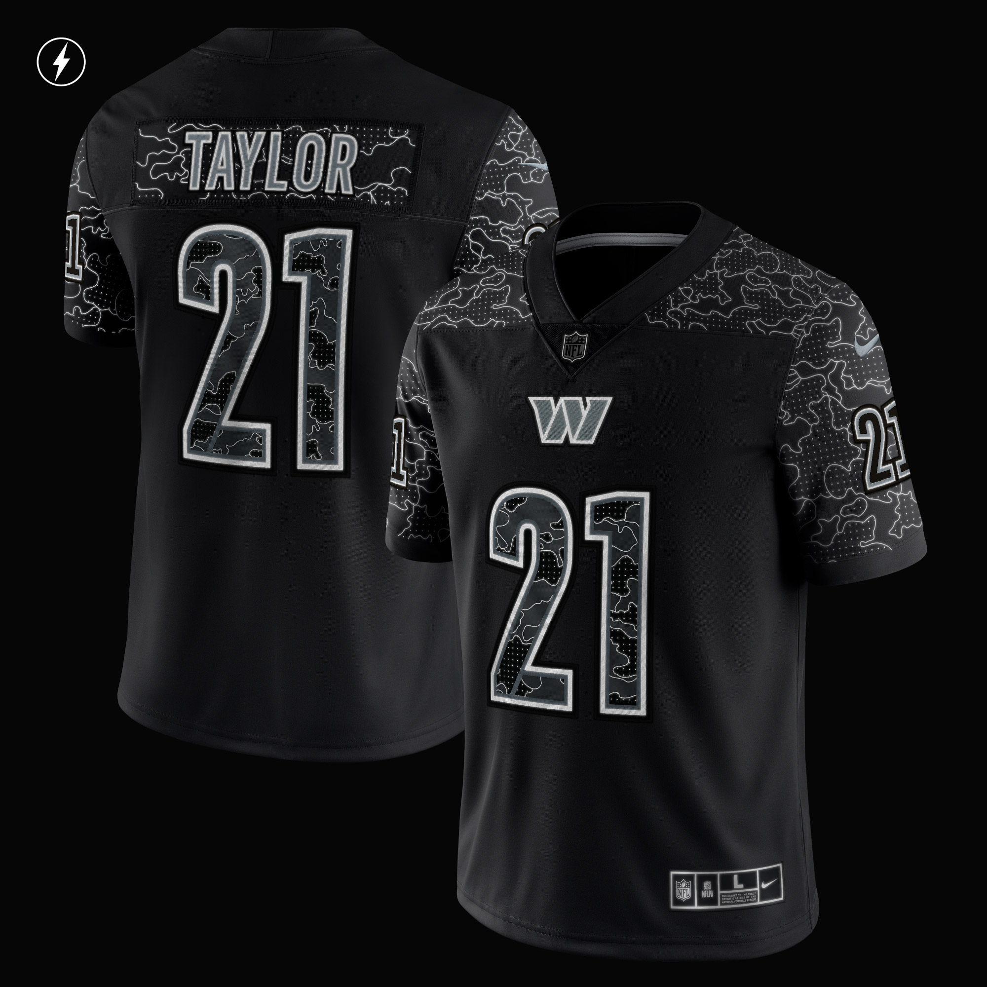 Sean Taylor Washington CommandersRetired Player RFLCTV Limited Jersey - Black
