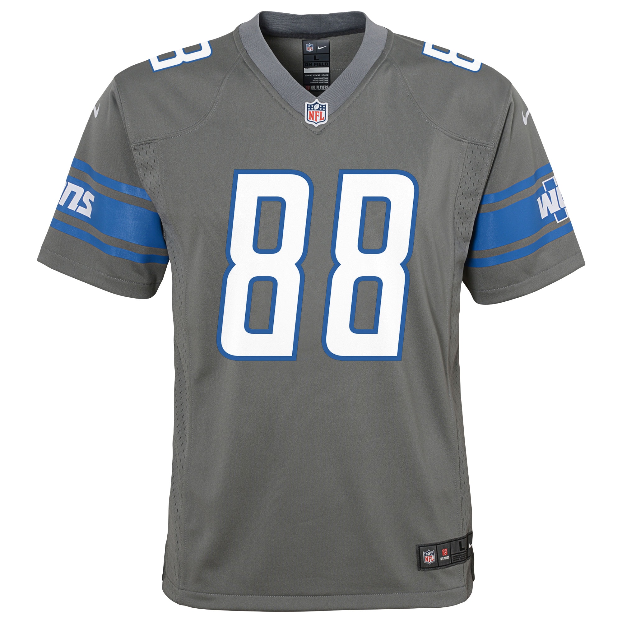 T.J. Hockenson Detroit LionsYouth Team Game Jersey - Silver