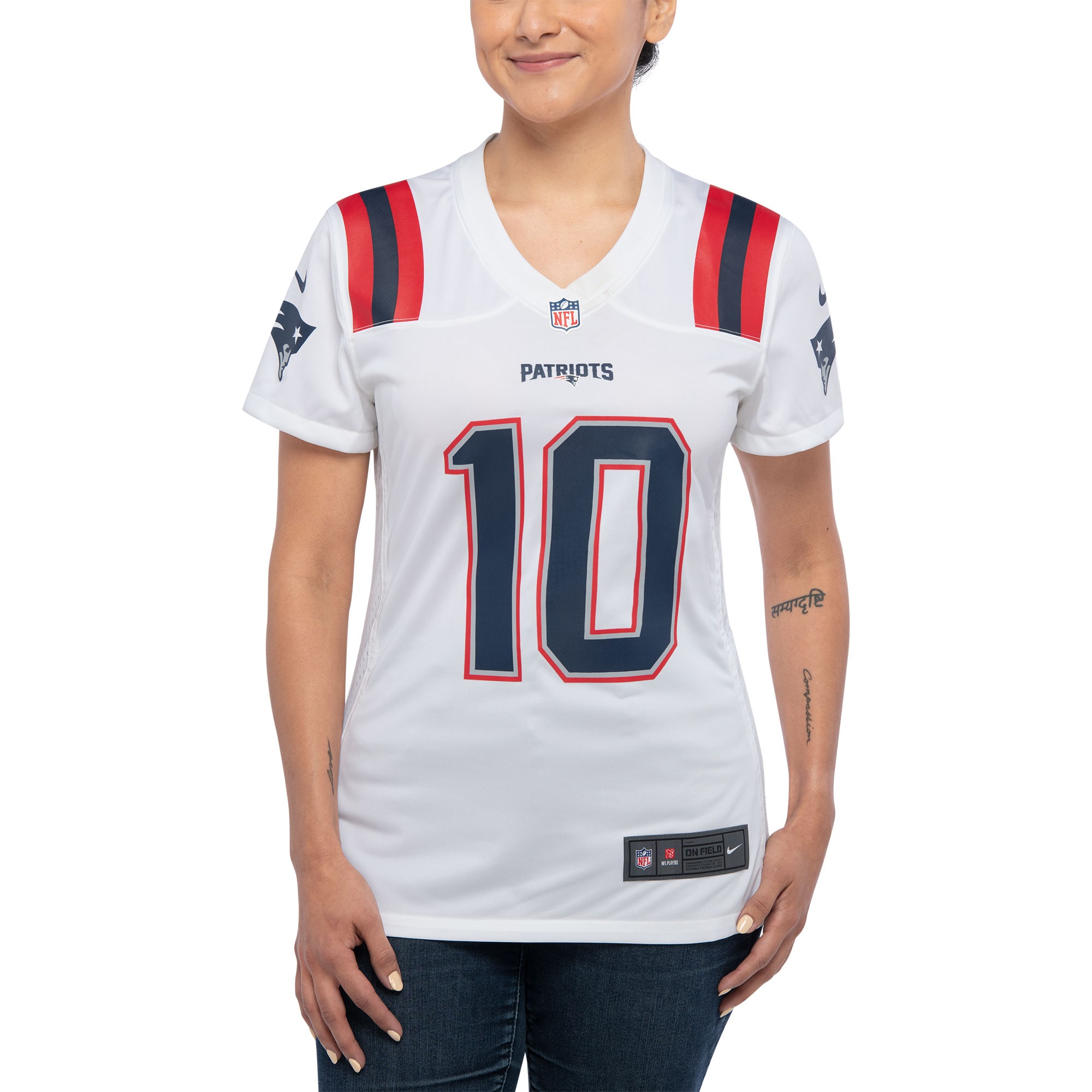 Mac Jones New England Patriots Women's Player Game Jersey - White