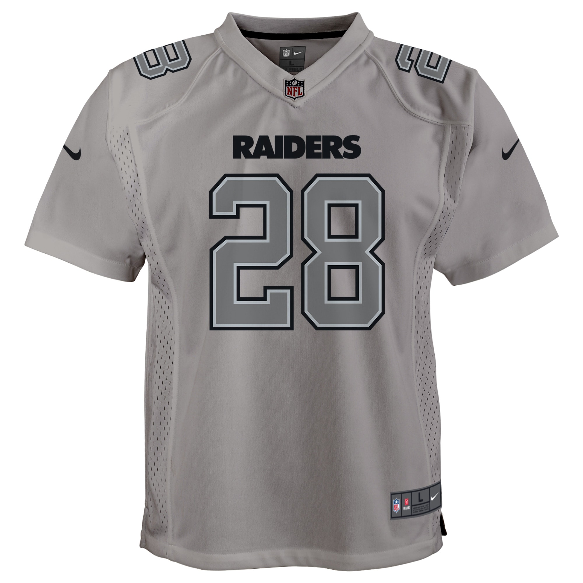 Josh Jacobs Las Vegas RaidersYouth Atmosphere Game Jersey - Gray